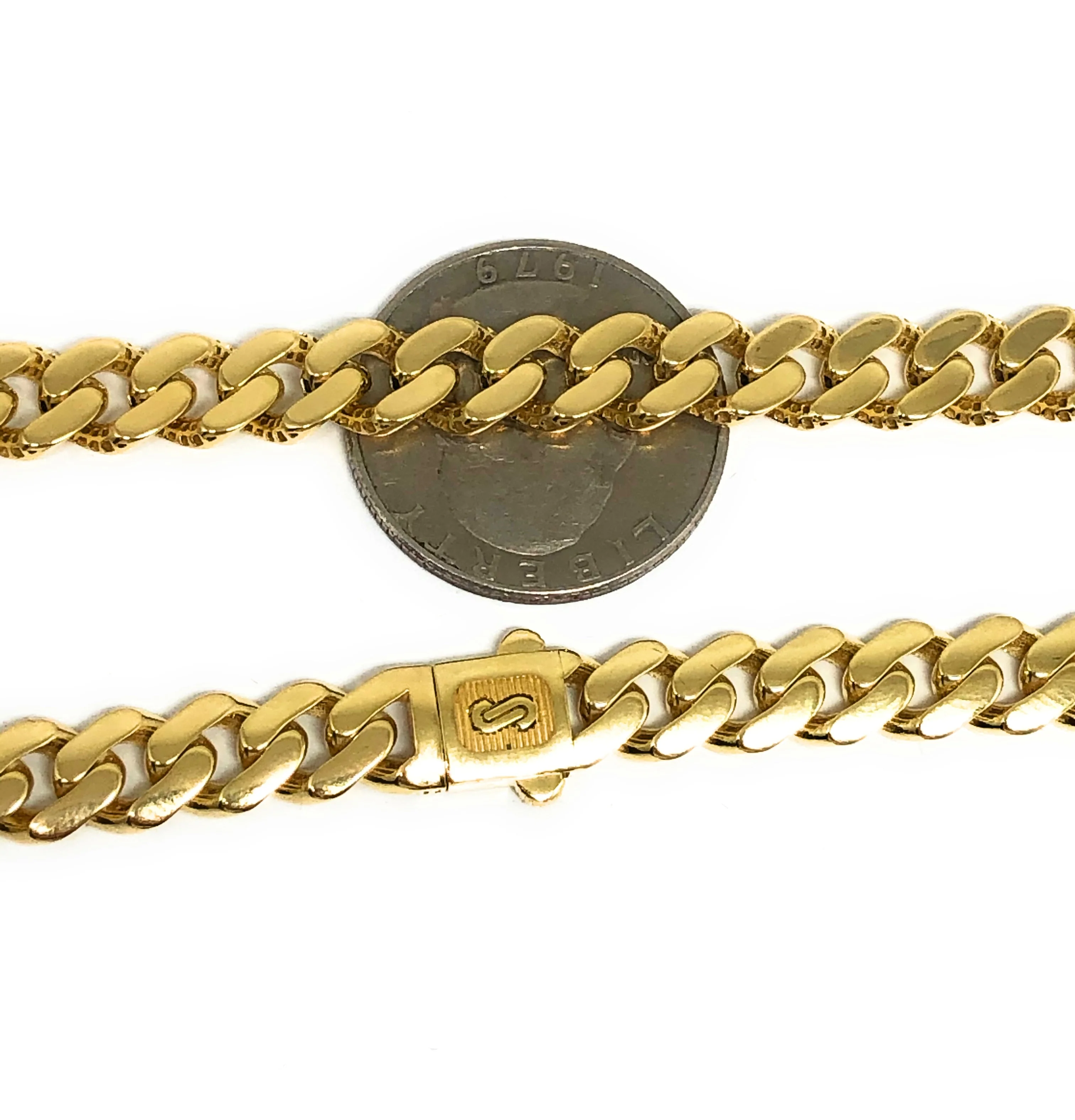10k Solid Gold Monaco Miami Cuban Link Chain 18-26 inches 7.7mm (Semi-Hollow) 19-26g - Image 2