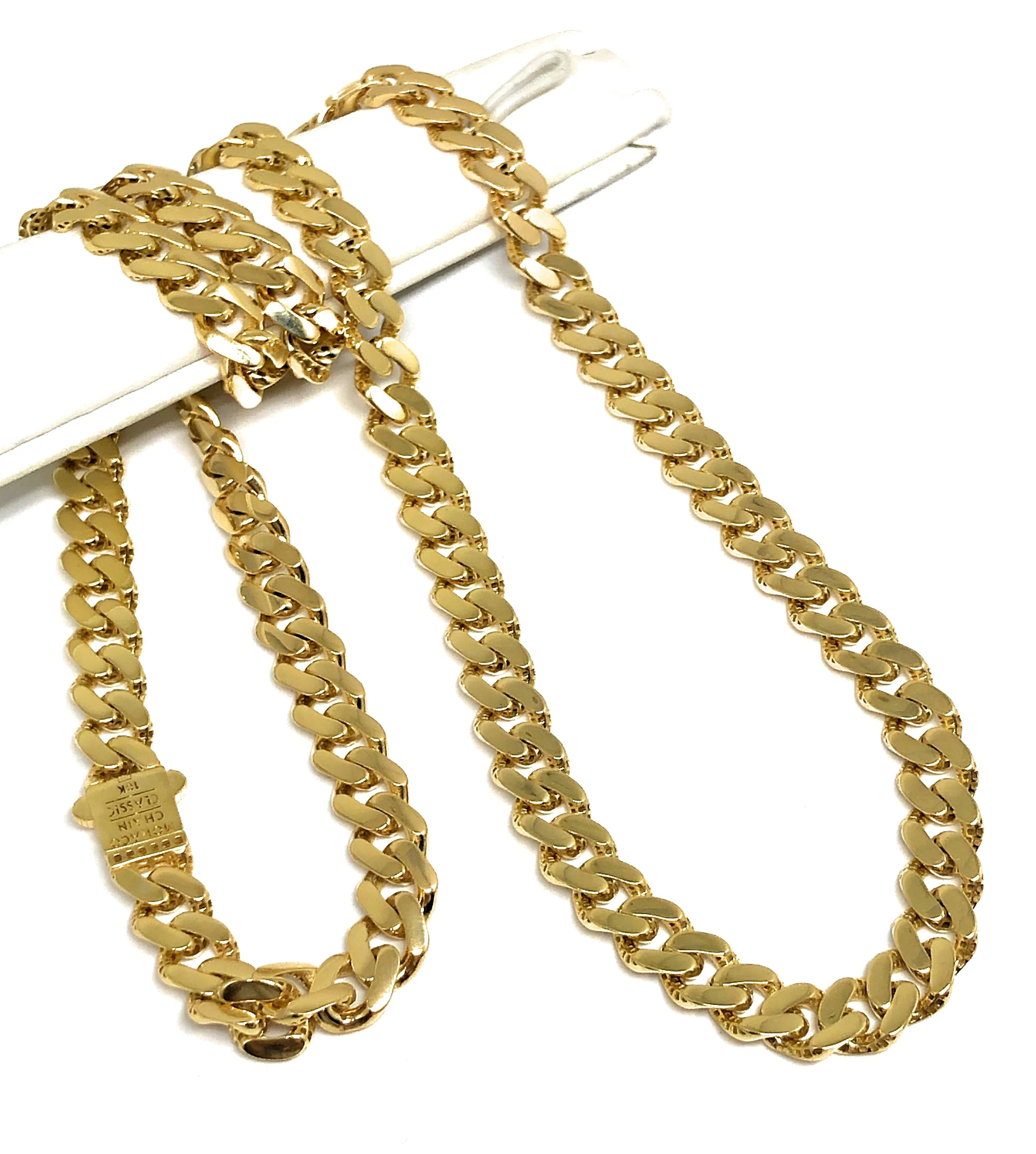 10k Solid Gold Monaco Miami Cuban Link Chain 18-26 inches 7.7mm (Semi-Hollow) 19-26g - Image 3