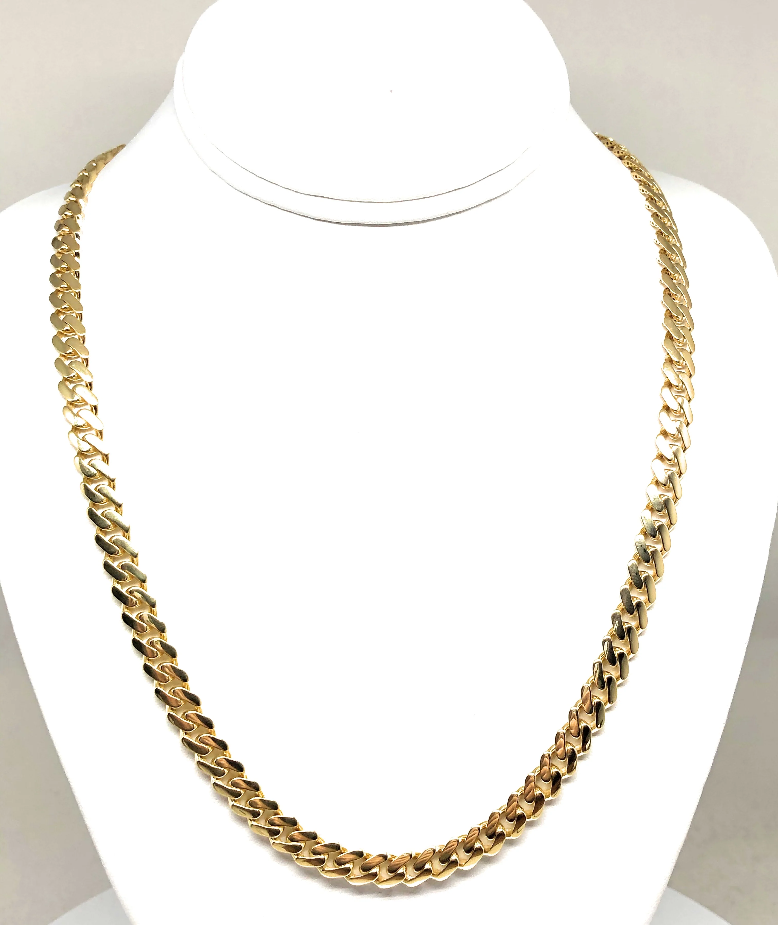 10k Solid Gold Monaco Miami Cuban Link Chain 18-26 inches 7.7mm (Semi-Hollow) 19-26g - Image 4