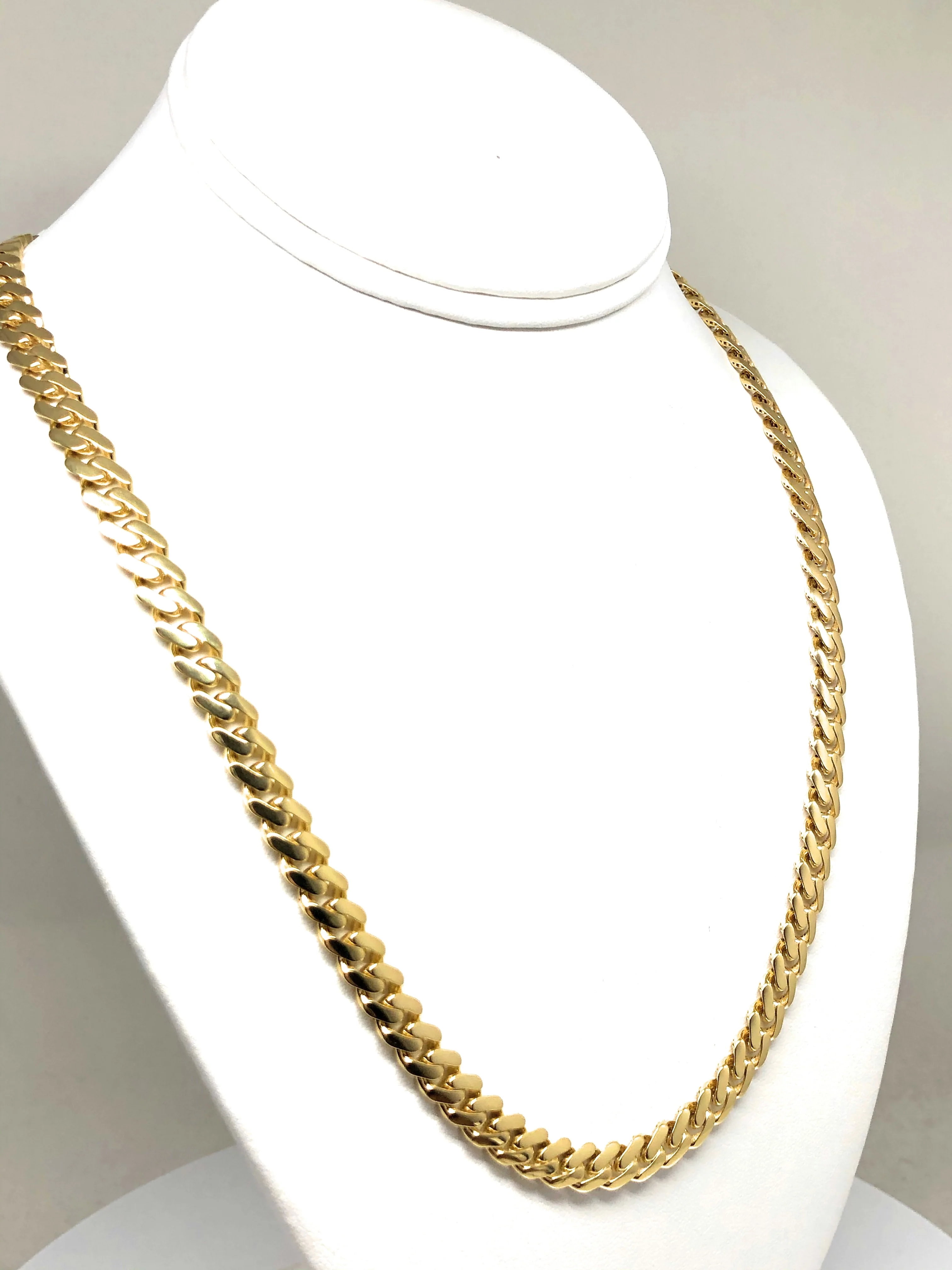 10k Solid Gold Monaco Miami Cuban Link Chain 18-26 inches 7.7mm (Semi-Hollow) 19-26g - Image 5