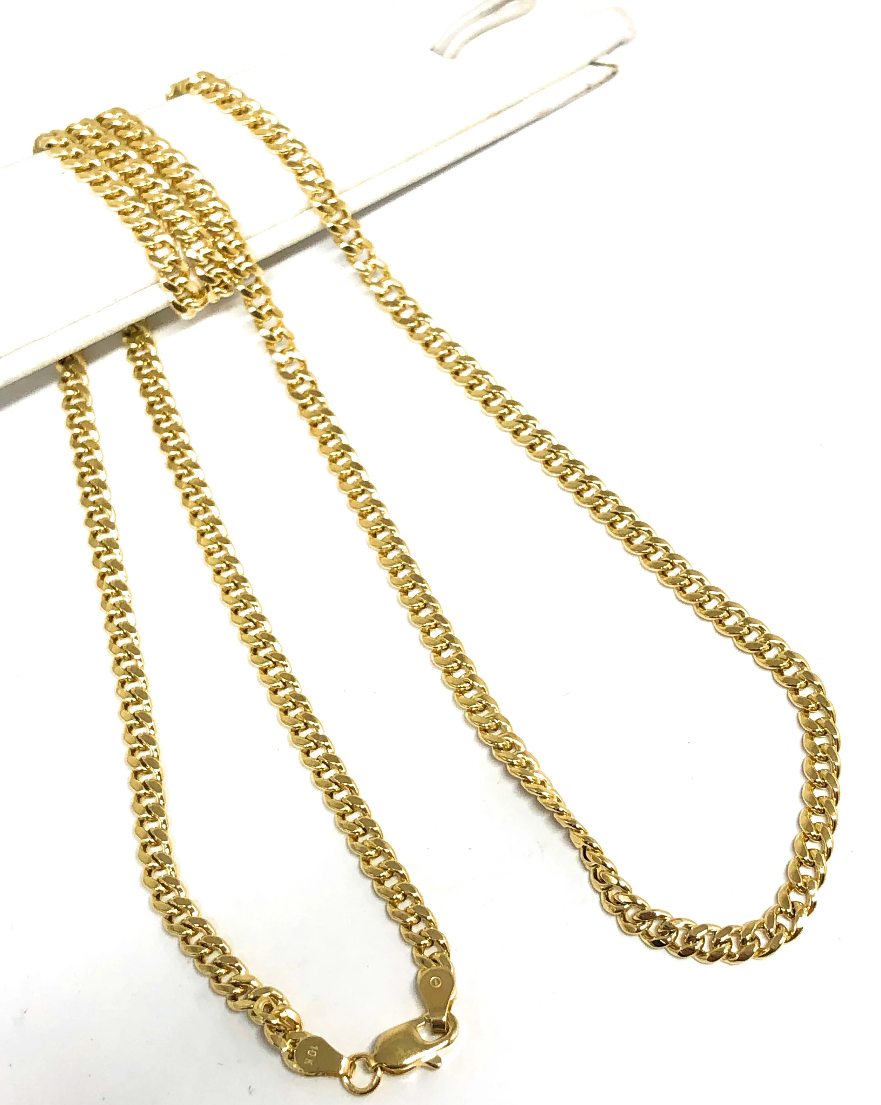 10k Solid Gold Miami Cuban Link Chain 18-28 inches 3.6mm (Semi-Hollow Style) - Image 3