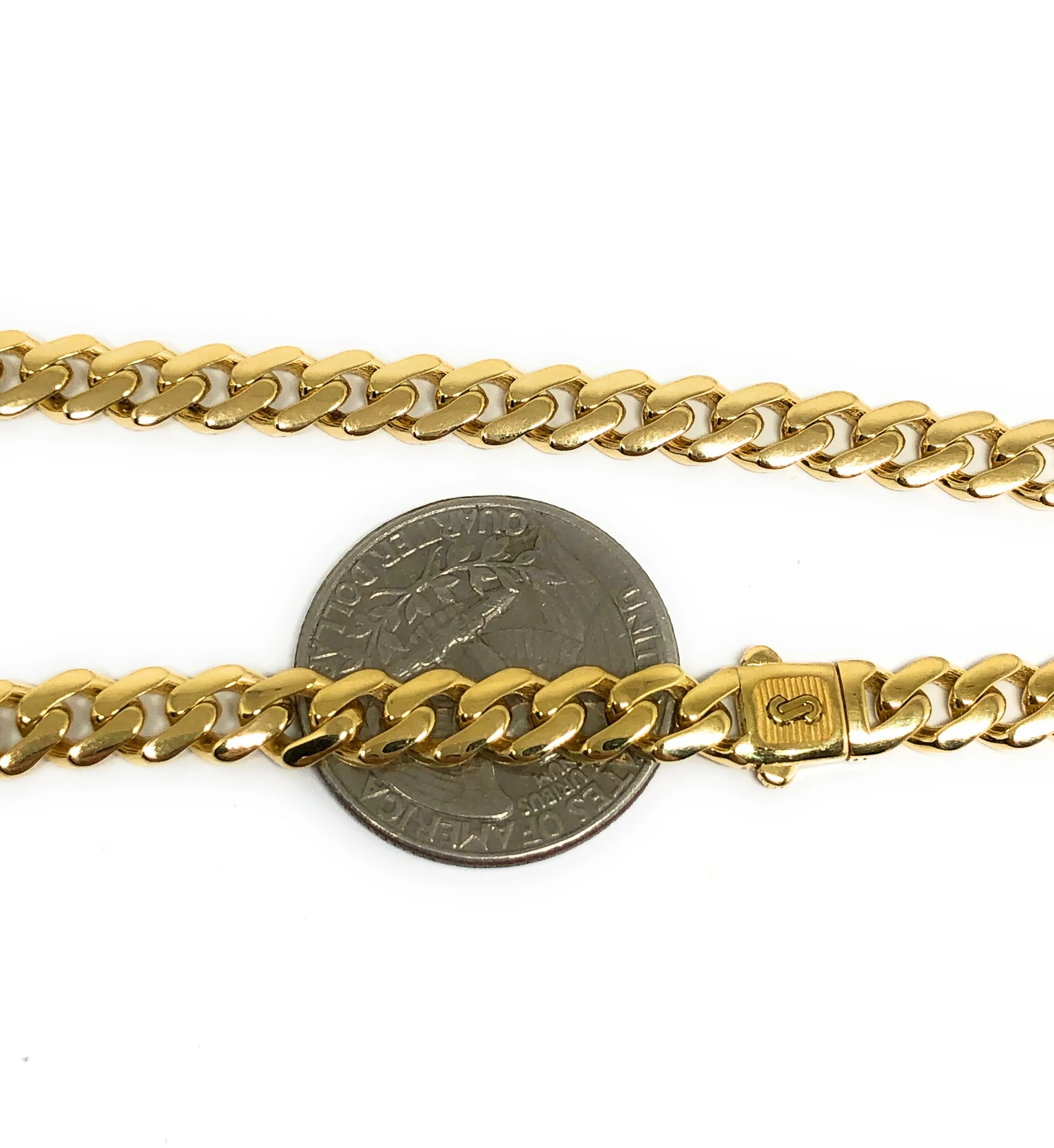 10k Solid Gold Monaco Miami Cuban Link Chain 18-26 inches 6.2mm (Semi-Hollow) 15-20g - Image 2