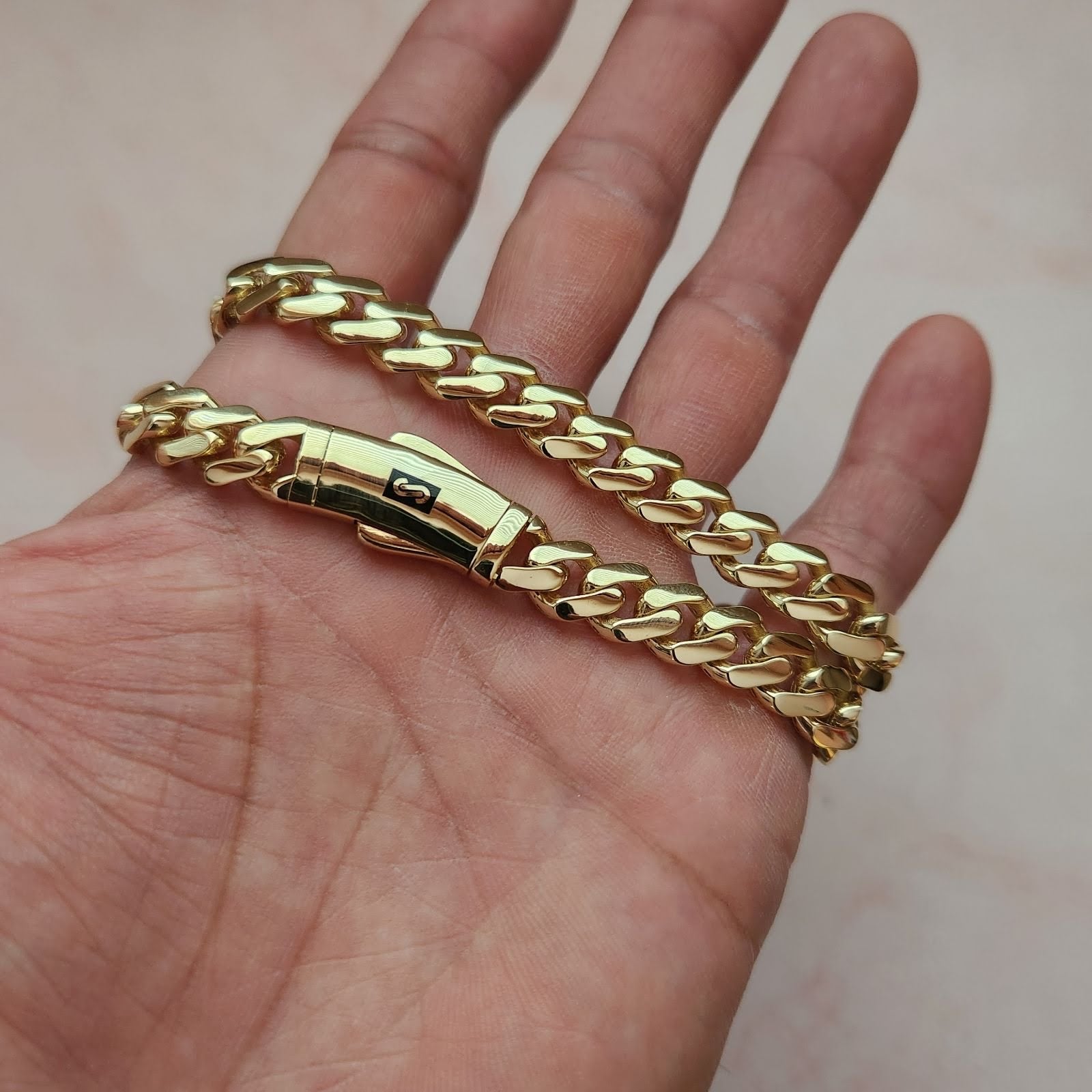 10k Solid Gold Monaco Miami Cuban Link Chain 20-30 inches 9.3mm (Semi-Hollow) 26-32g - Image 2