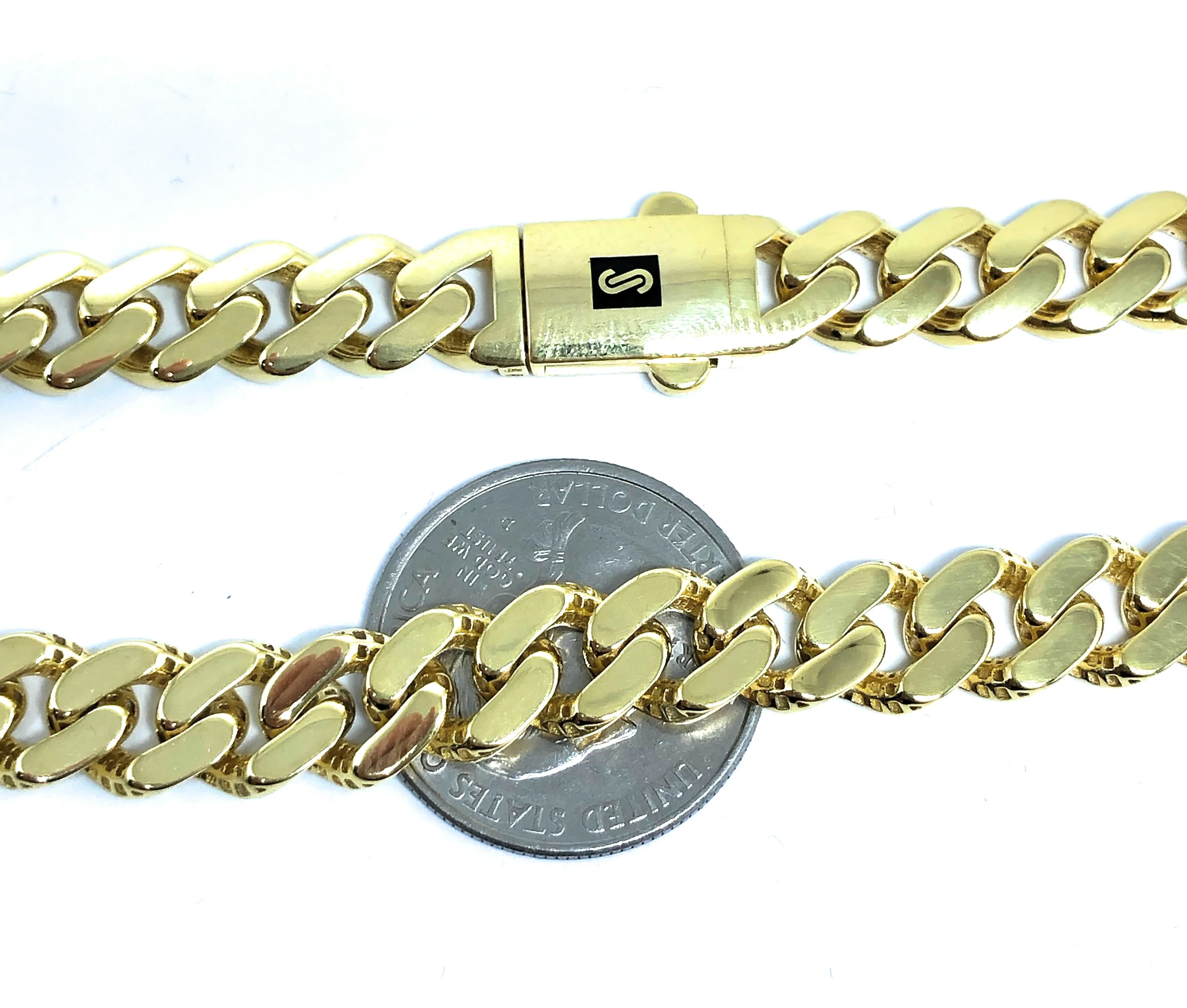 10k Solid Gold Monaco Miami Cuban Link Chain 20-30 inches 9.3mm (Semi-Hollow) 26-32g - Image 3