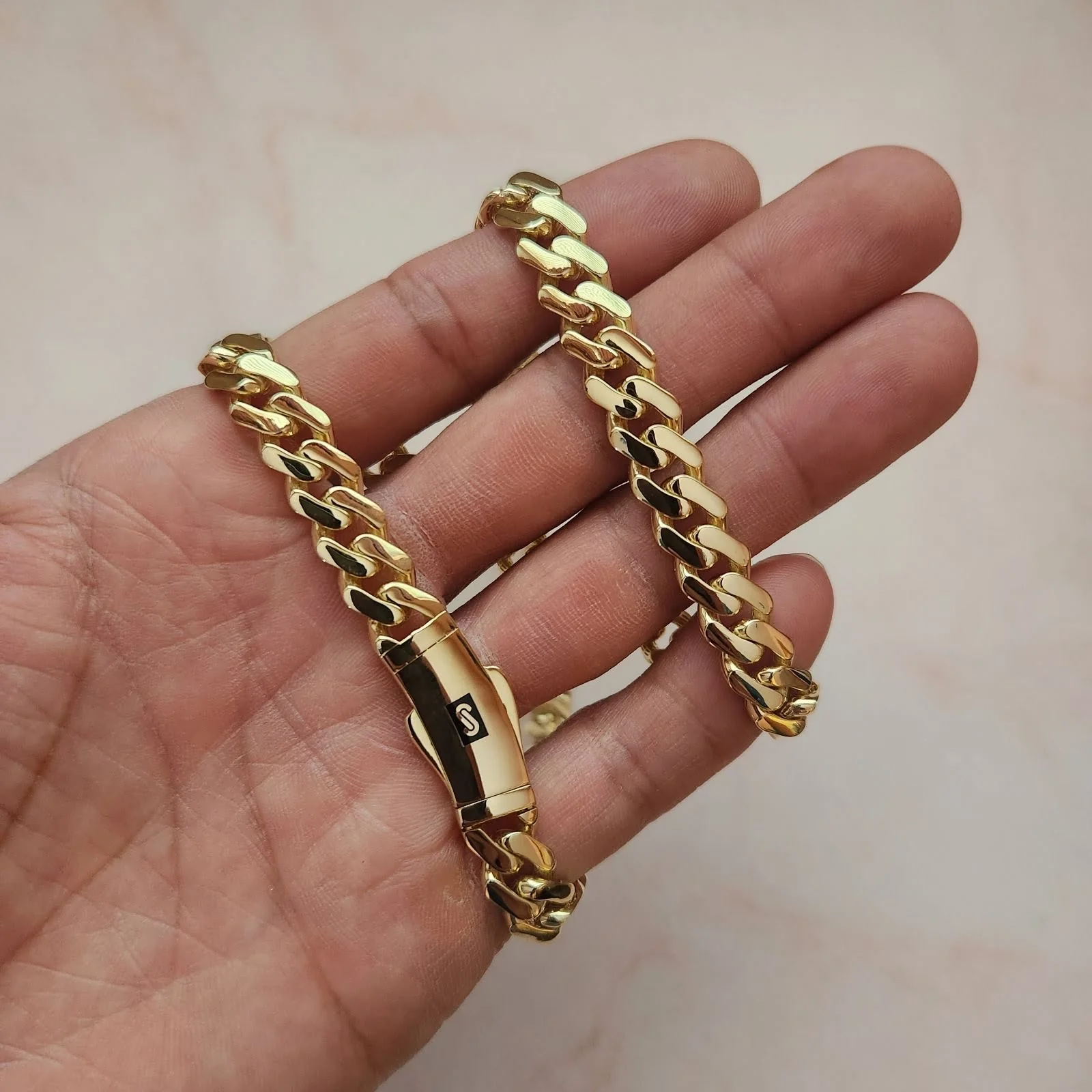 10k Solid Gold Monaco Miami Cuban Link Chain 20-30 inches 9.3mm (Semi-Hollow) 26-32g - Image 4