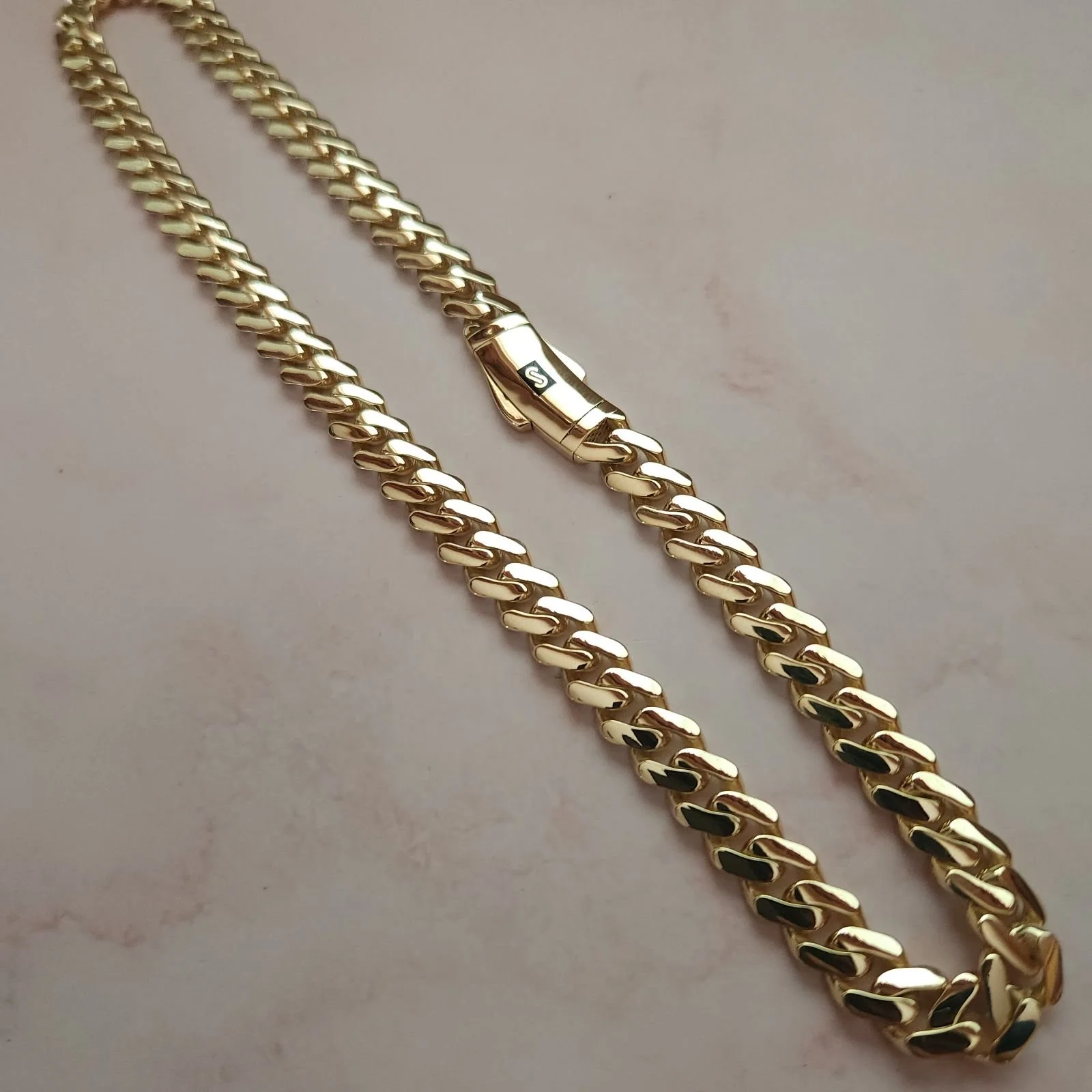 10k Solid Gold Monaco Miami Cuban Link Chain 20-30 inches 9.3mm (Semi-Hollow) 26-32g - Image 6
