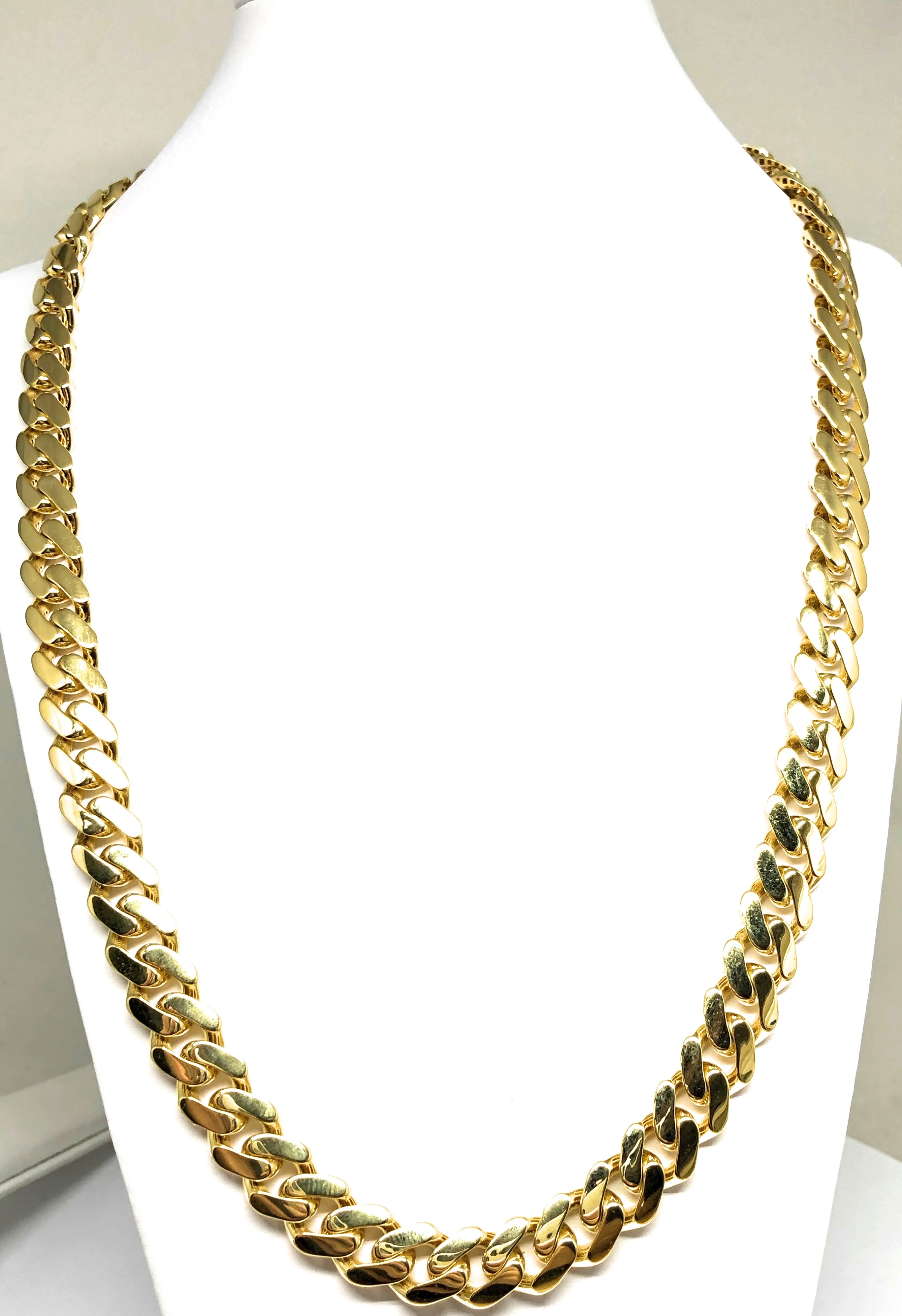 10k Solid Gold Monaco Miami Cuban Link Chain 24-26 inches 11.3mm (Semi-Hollow) - Image 4