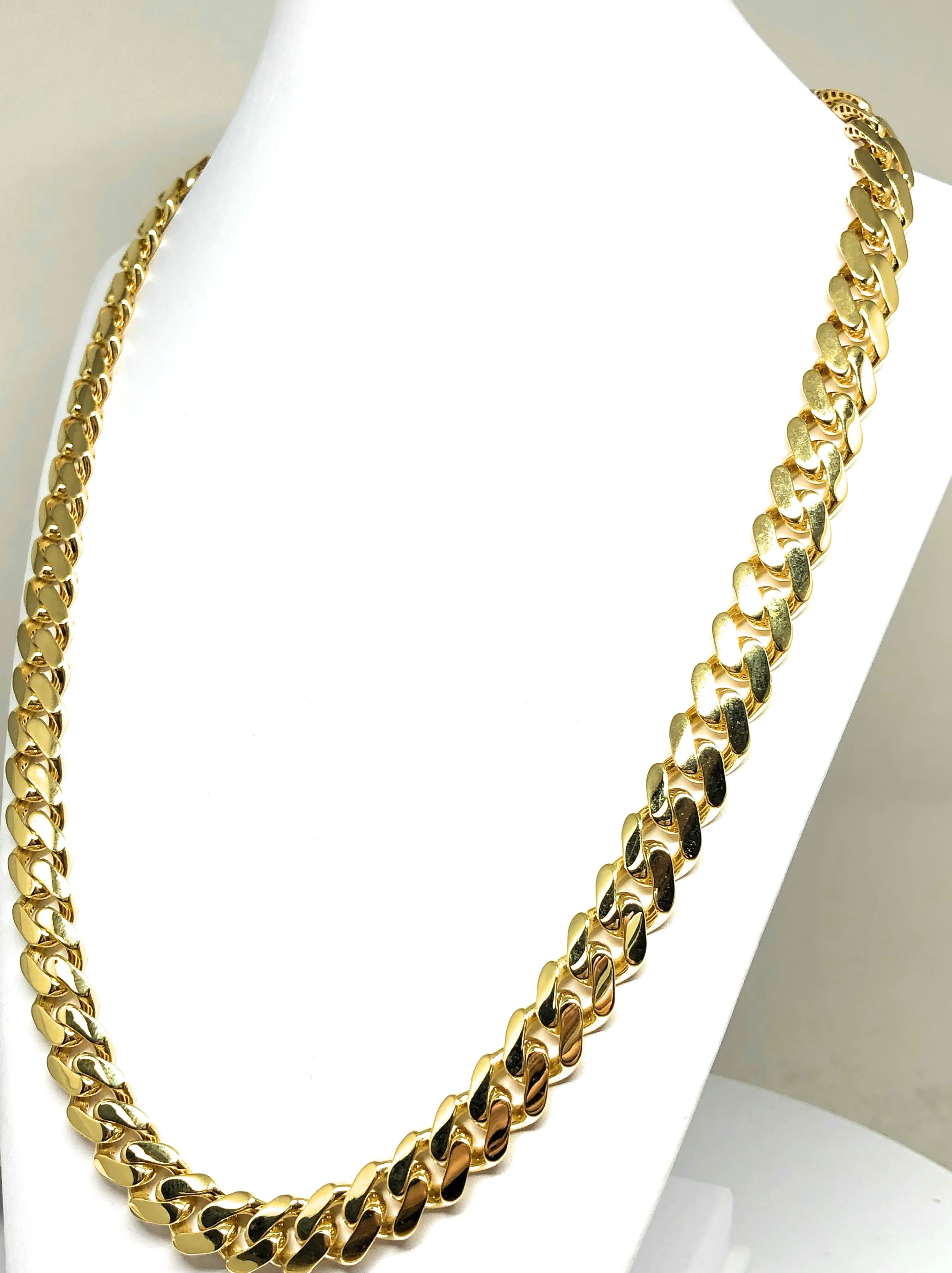 10k Solid Gold Monaco Miami Cuban Link Chain 24-26 inches 11.3mm (Semi-Hollow) - Image 5