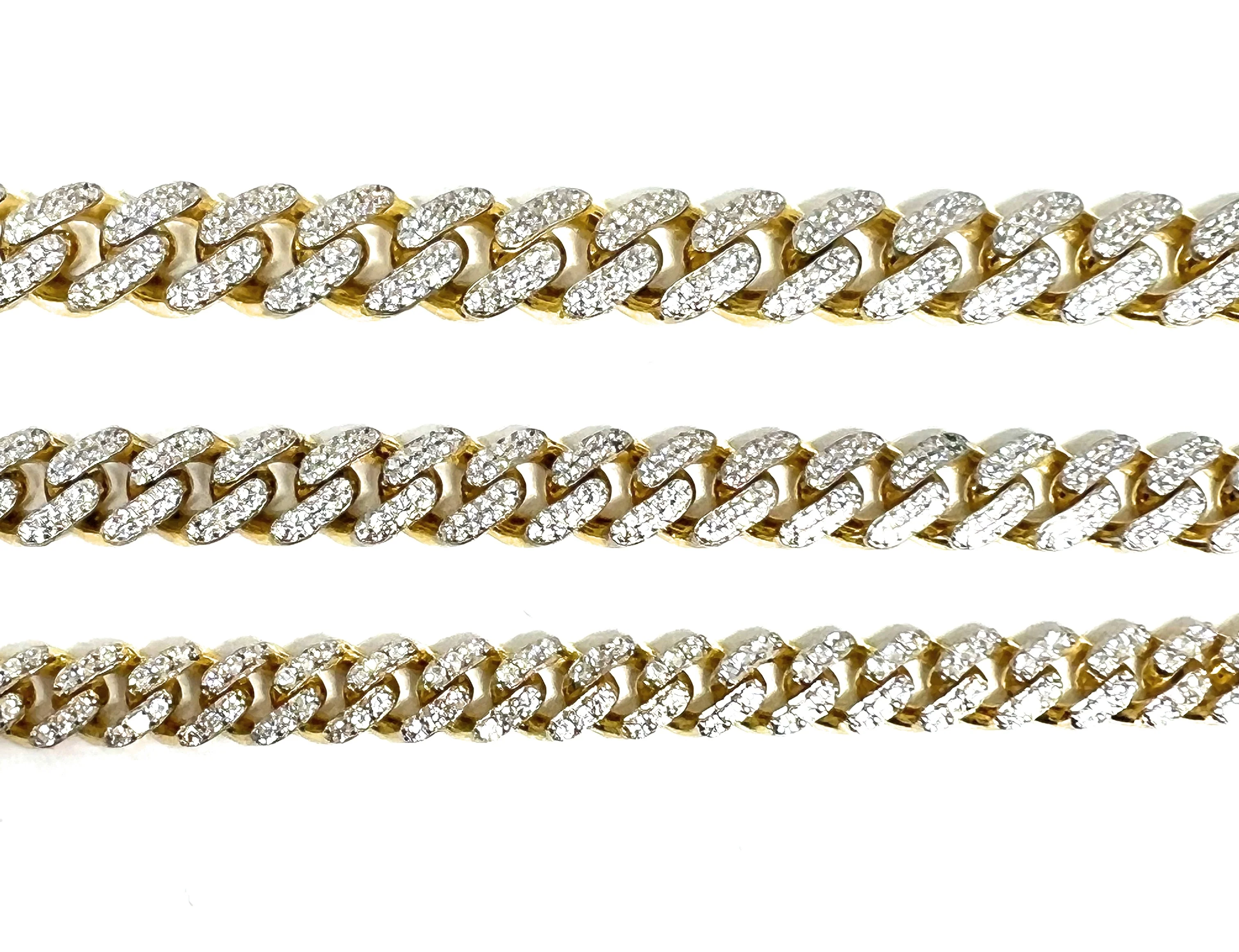 10k Solid Gold Monaco SWAROVSKI CZ Miami Cuban Link Brracelet 8-8.5 inches 8,9.5,11mm (Semi-Hollow) (13-22g) - Image 3