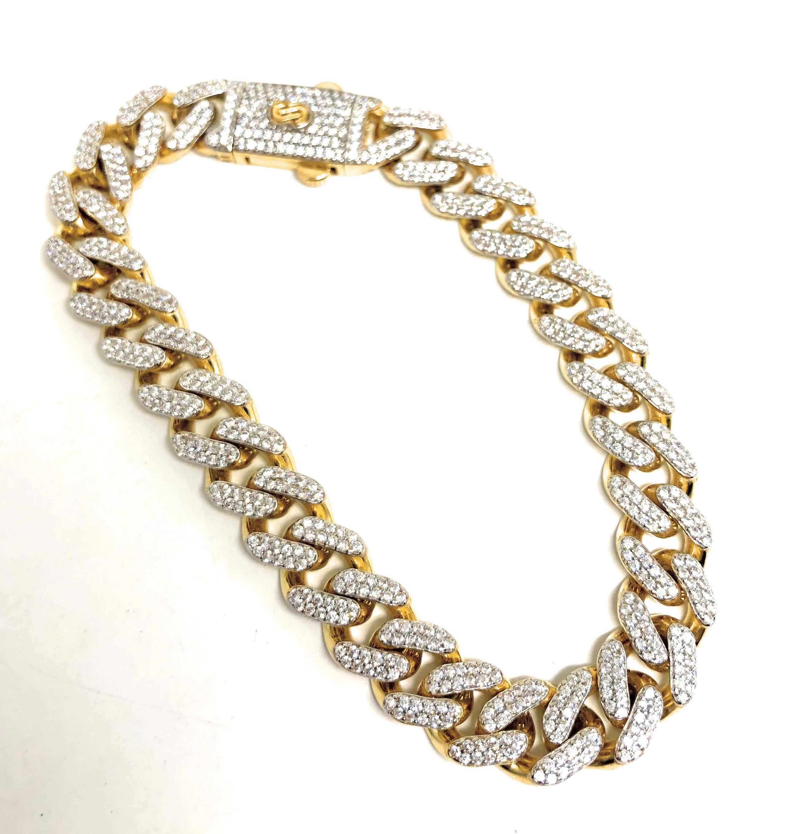 10k Solid Gold Monaco SWAROVSKI CZ Miami Cuban Link Brracelet 8-8.5 inches 8,9.5,11mm (Semi-Hollow) (13-22g) - Image 6