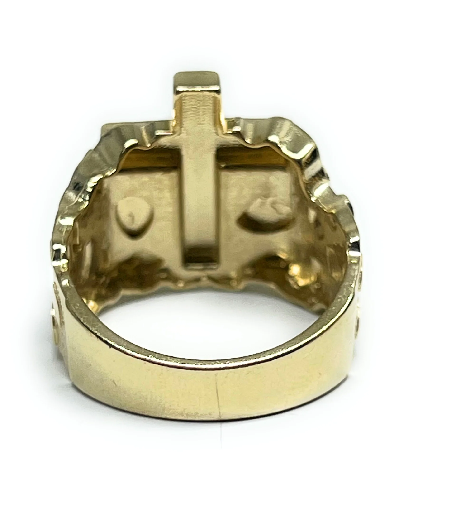 10k Solid Gold NUGGET CROSS RING (8.3g) - Image 3