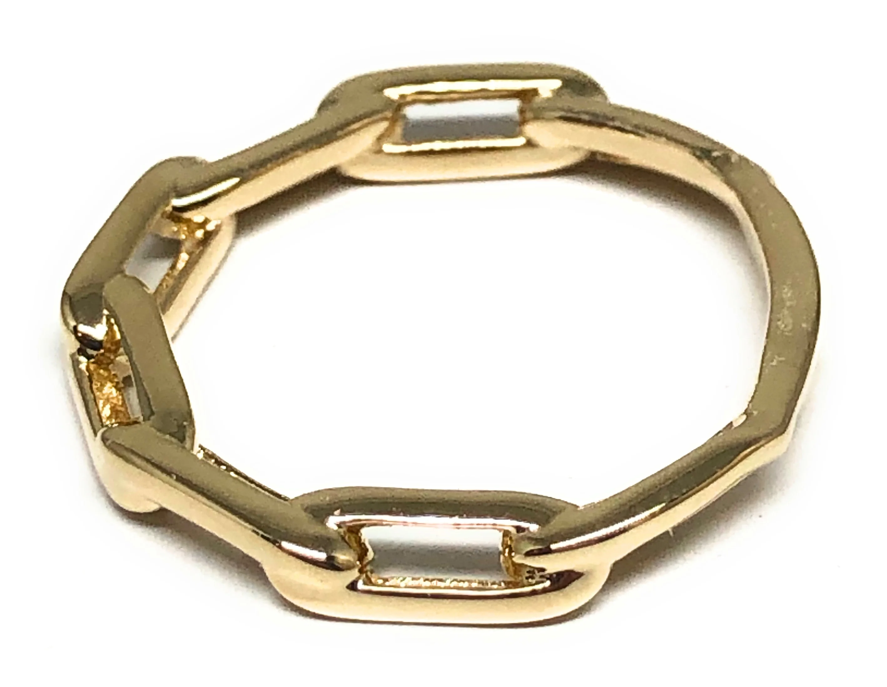 10k Solid Gold Paper Clip Link Band Ring (FC 122) - Image 2
