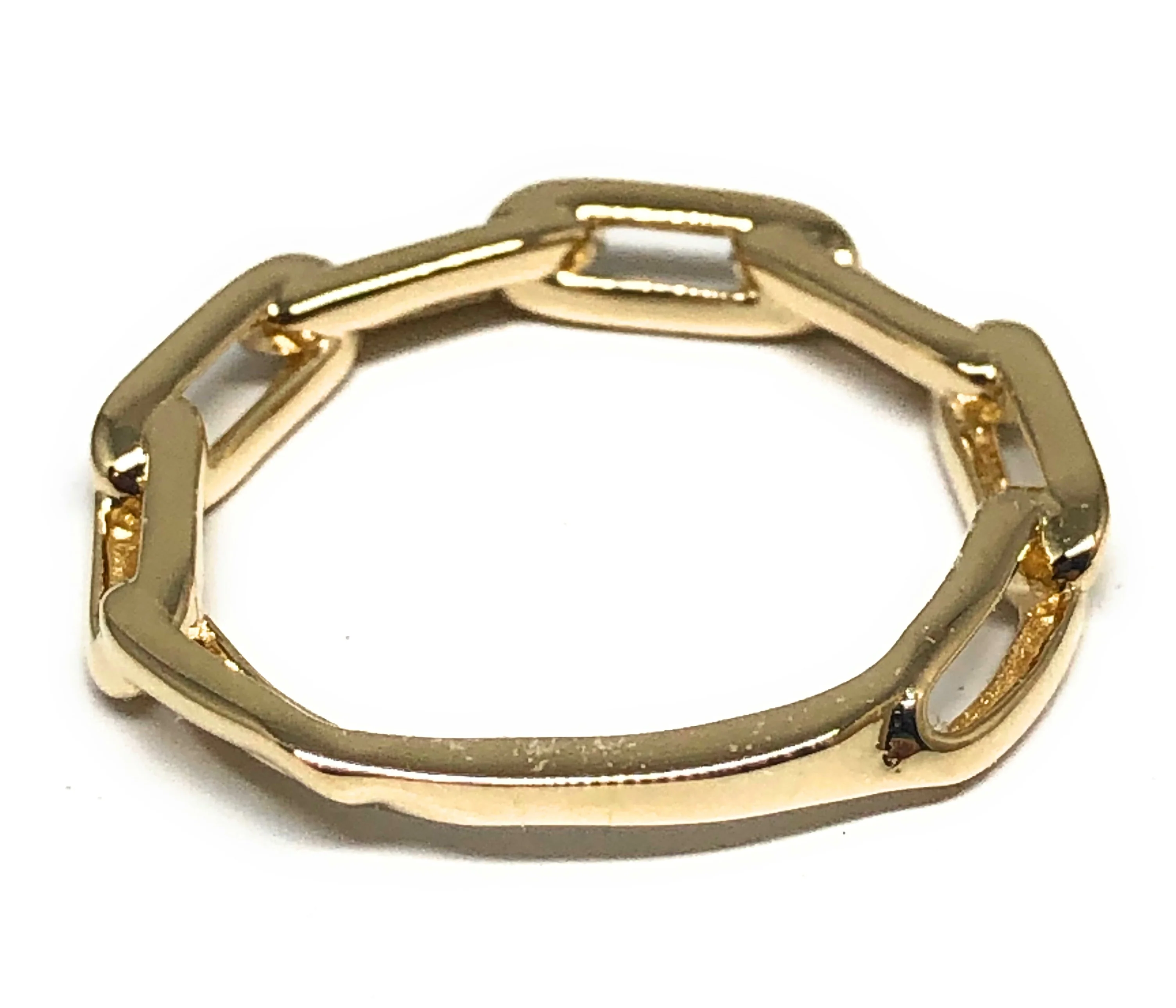 10k Solid Gold Paper Clip Link Band Ring (FC 122) - Image 3