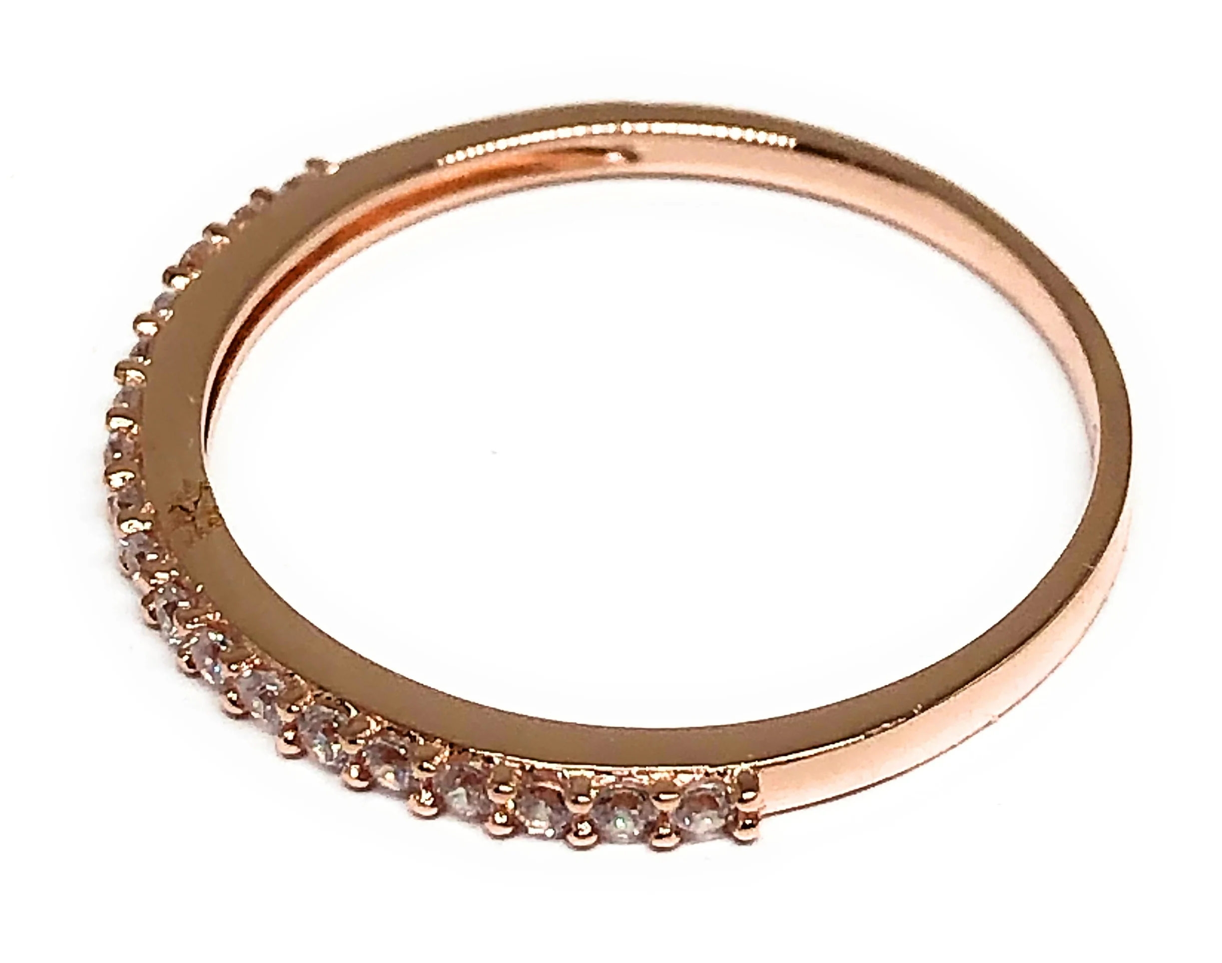10k Solid Gold Rose Gold Band CZ Ring (FC 121) - Image 2