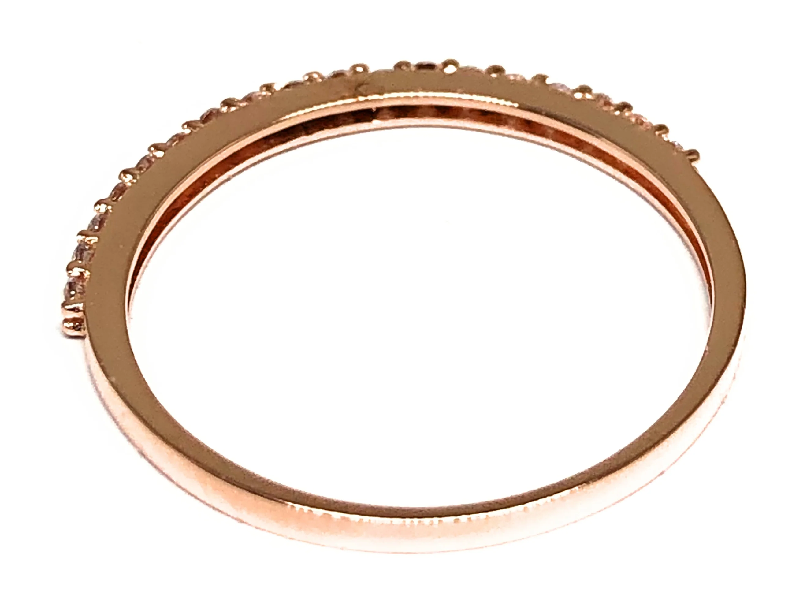 10k Solid Gold Rose Gold Band CZ Ring (FC 121) - Image 3