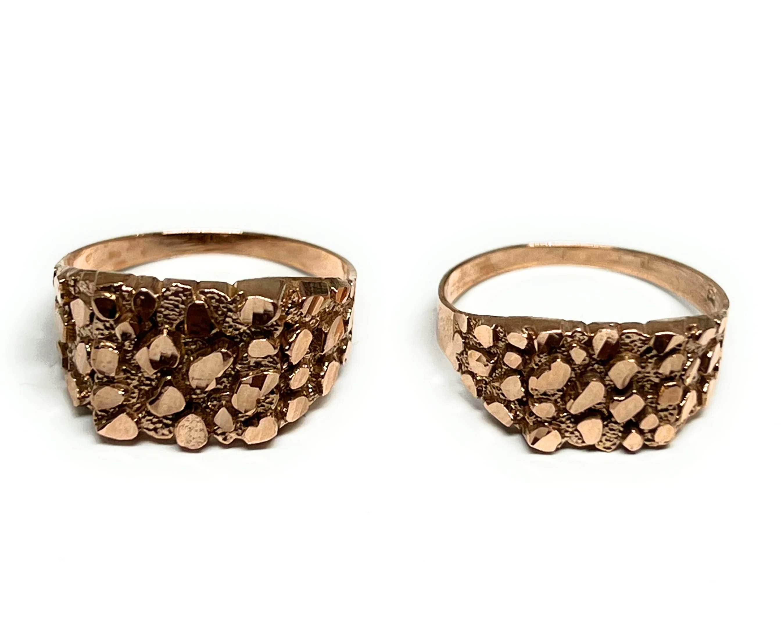 10k Solid Gold ROSE GOLD Classic Nugget Ring (MED,LG)