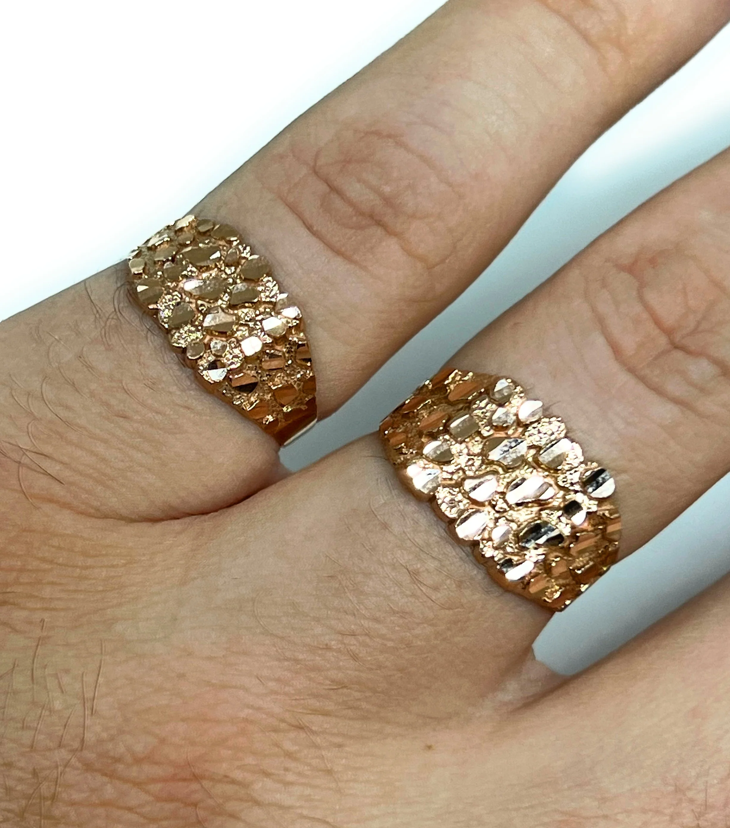 10k Solid Gold ROSE GOLD Classic Nugget Ring (MED,LG) - Image 2