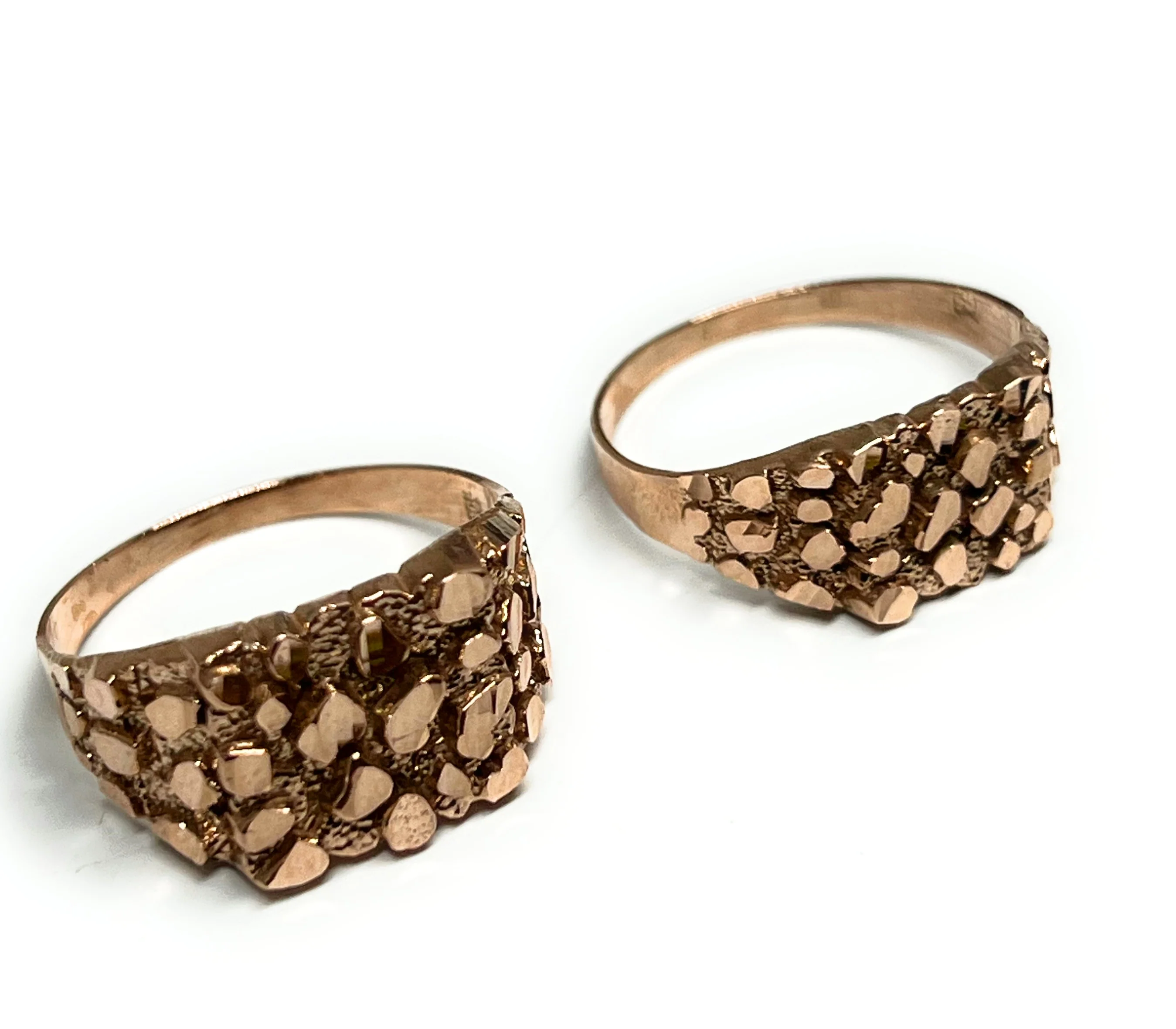 10k Solid Gold ROSE GOLD Classic Nugget Ring (MED,LG) - Image 3
