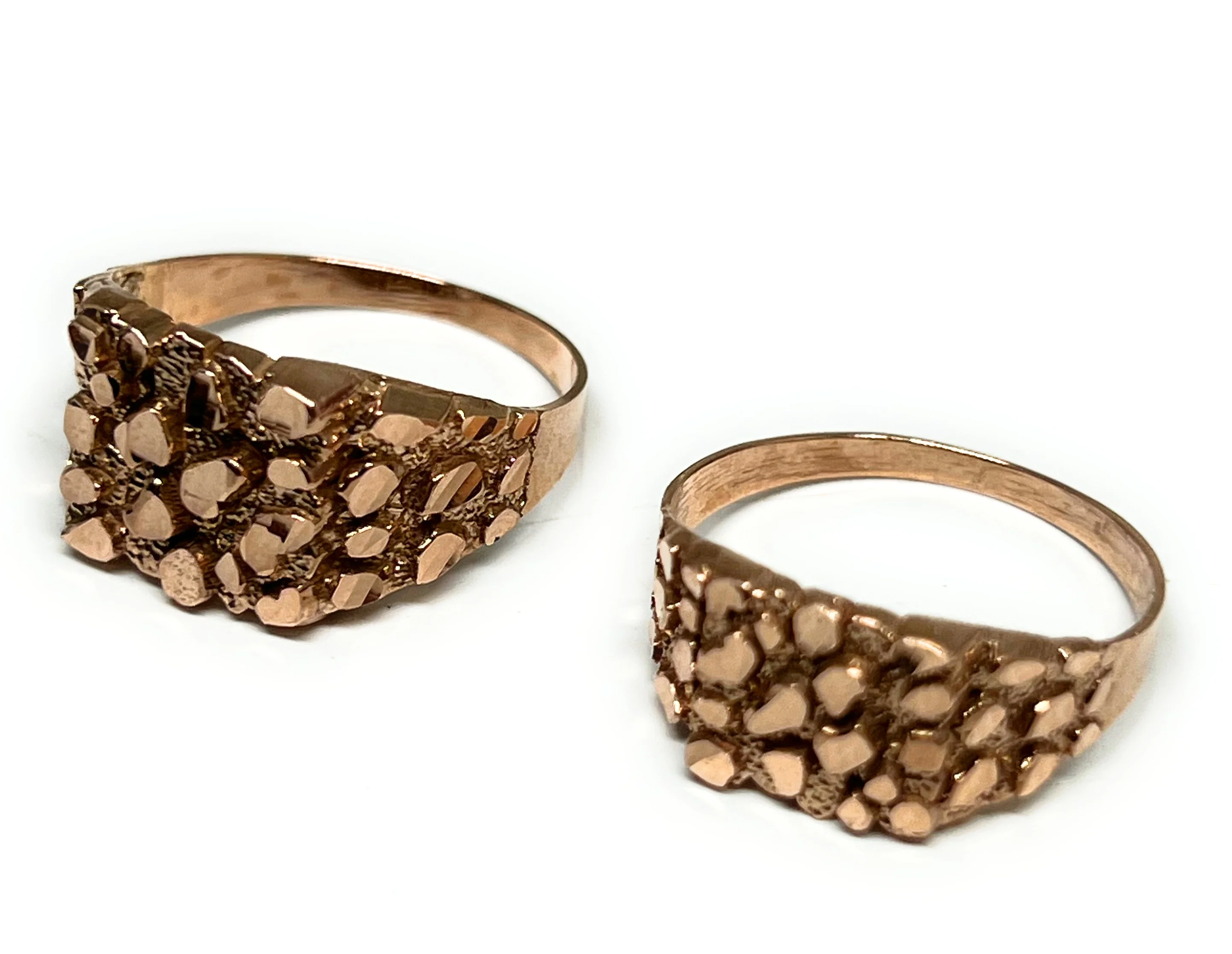 10k Solid Gold ROSE GOLD Classic Nugget Ring (MED,LG) - Image 4