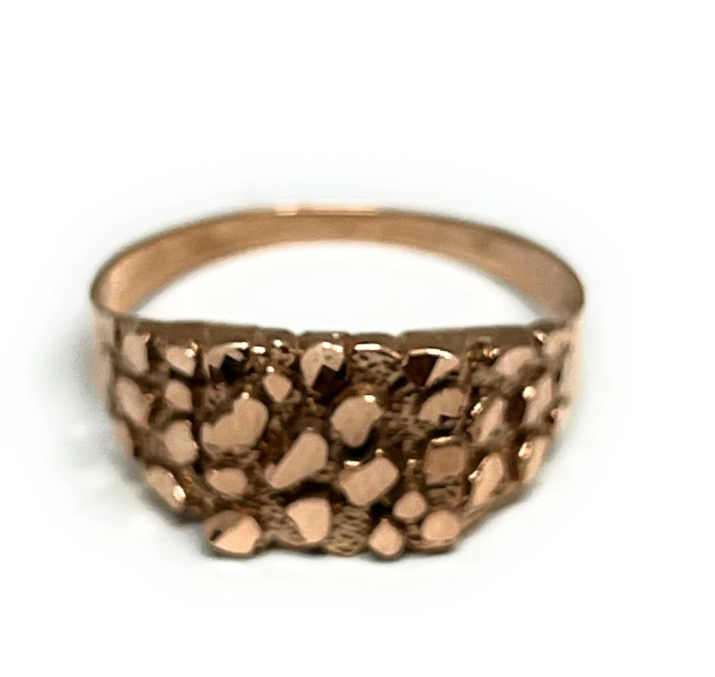 10k Solid Gold ROSE GOLD Classic Nugget Ring (MED,LG) - Image 5