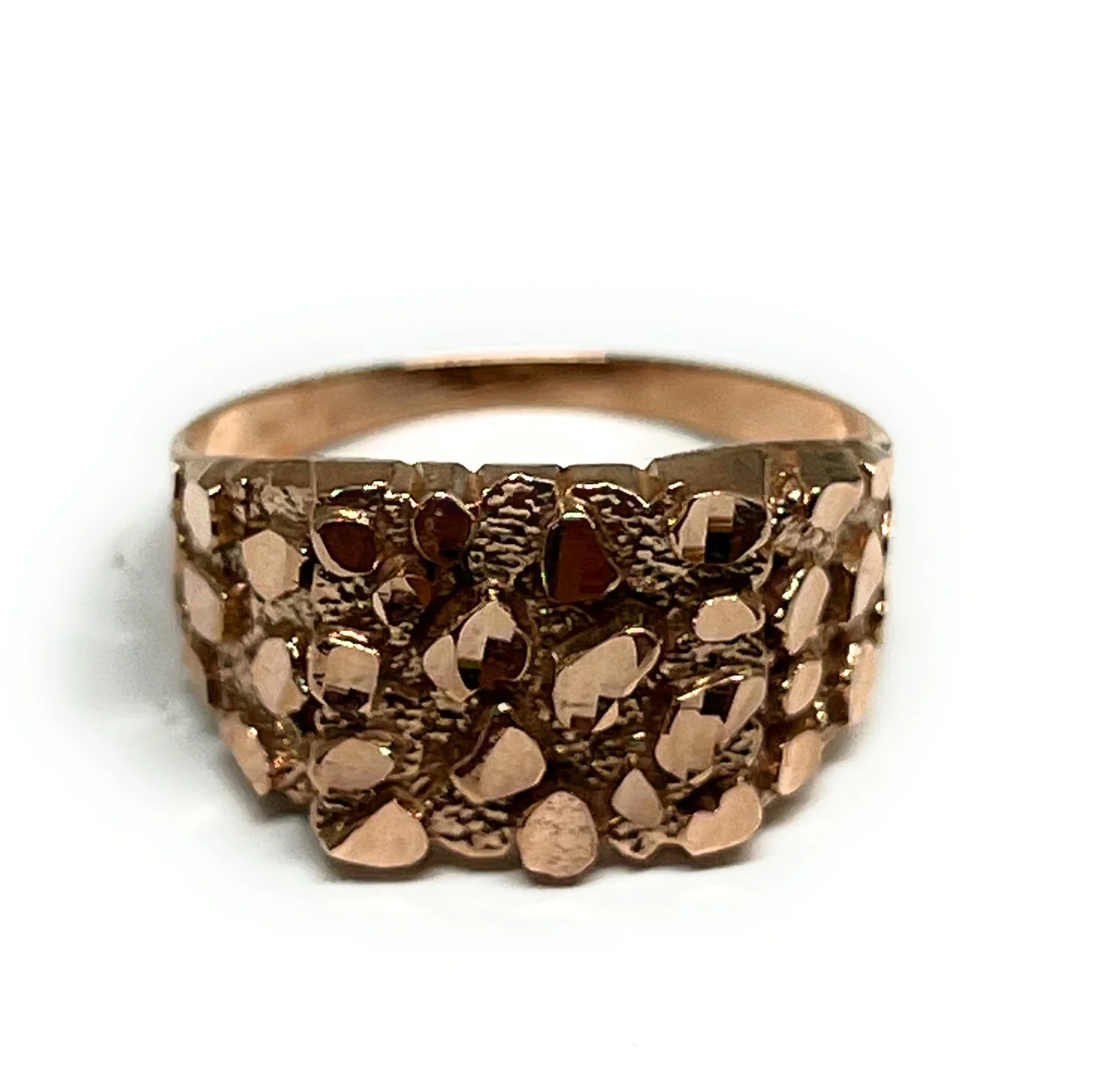 10k Solid Gold ROSE GOLD Classic Nugget Ring (MED,LG) - Image 6