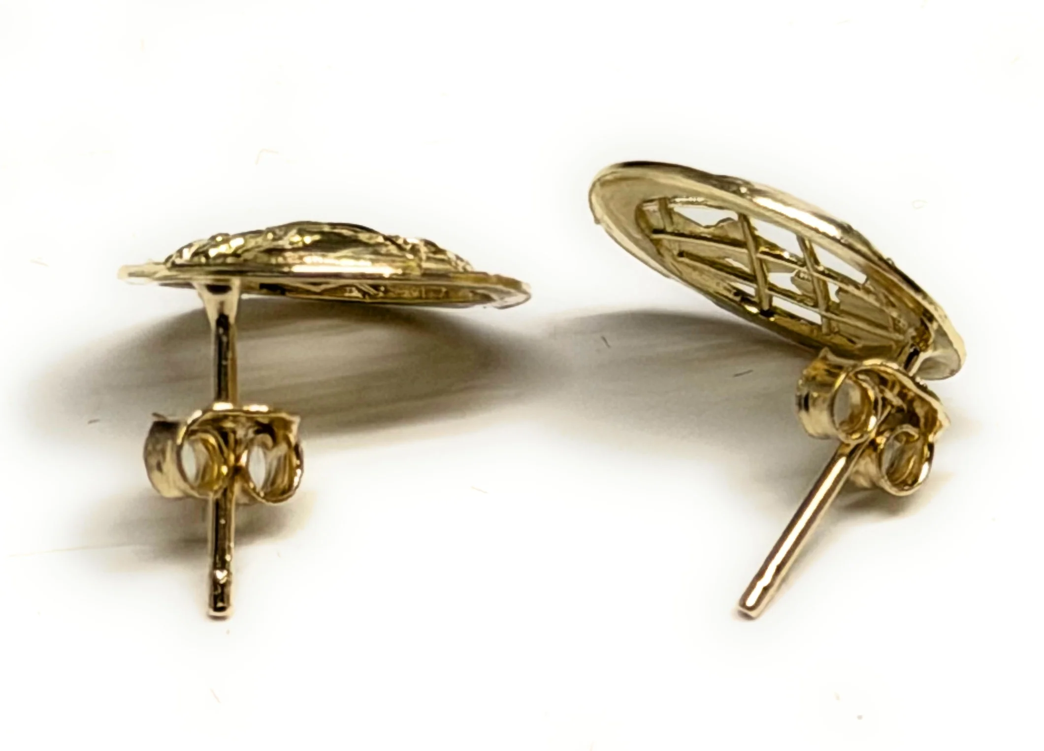 10k Solid Gold Small "The World Is Yours" Earrings - Image 4