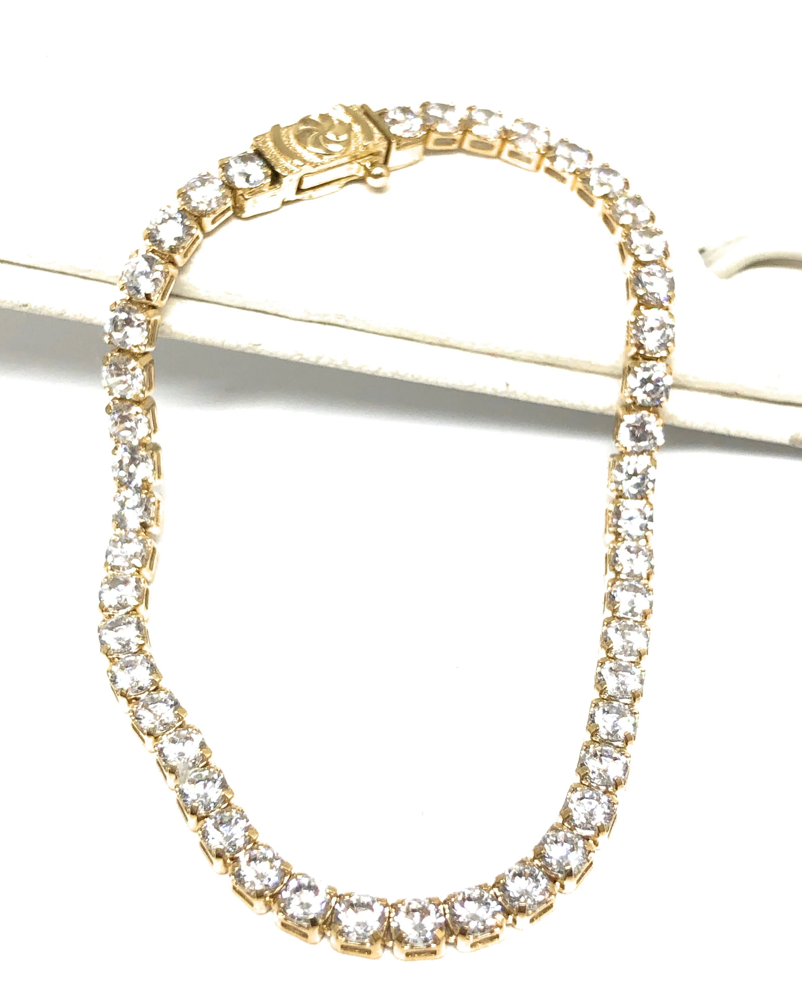 10k Solid Gold Tennis CZ Brracelet 6-8 inch 2-3mm