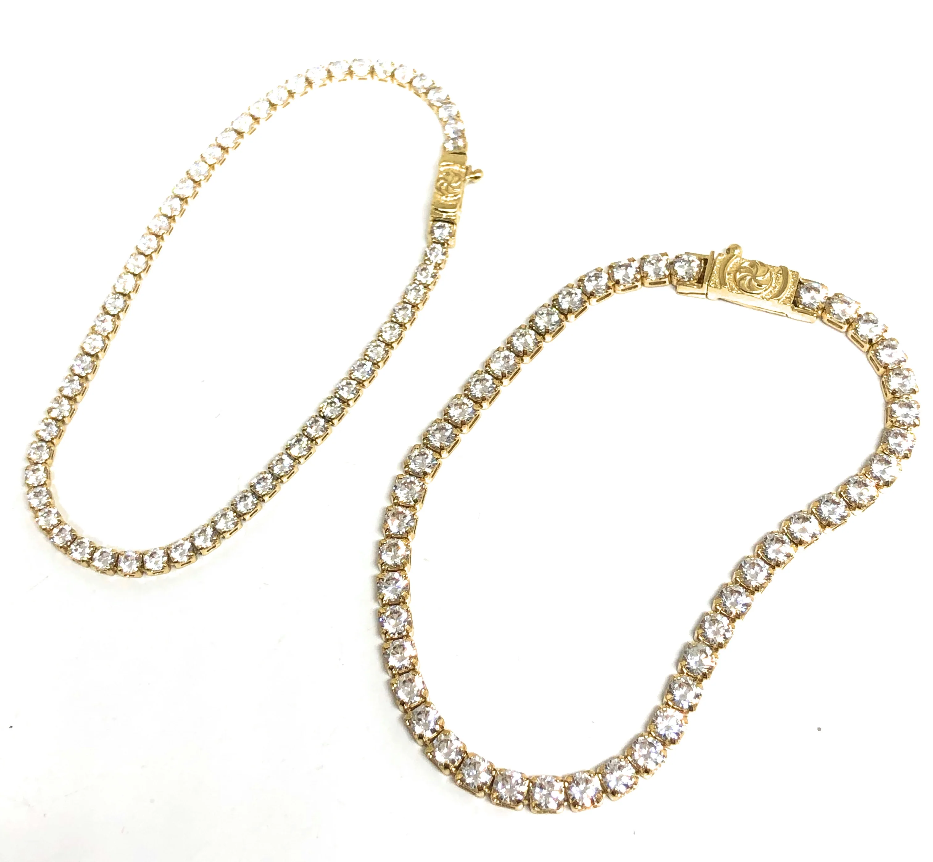 10k Solid Gold Tennis CZ Brracelet 6-8 inch 2-3mm - Image 3