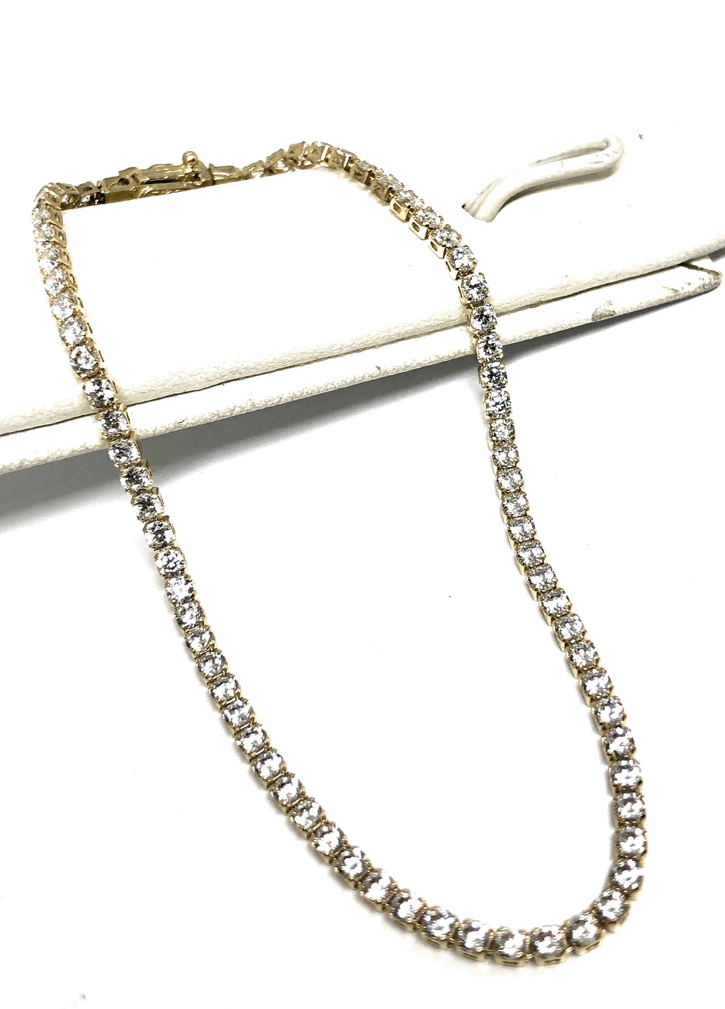 10k Solid Gold Tennis CZ Brracelet 6-8 inch 2-3mm - Image 6