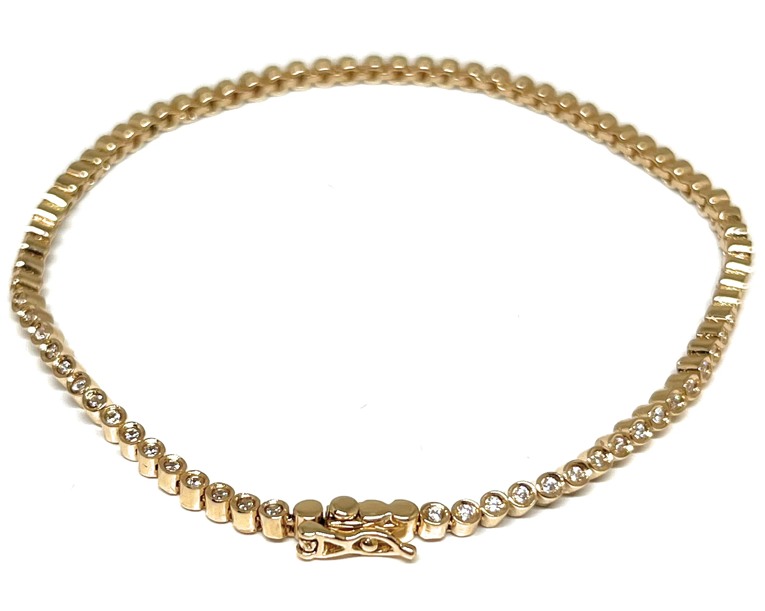 10k Solid Gold Tennis CZ Brracelet 7 INCH 2.25mm (5,2g) (FC) - Image 2