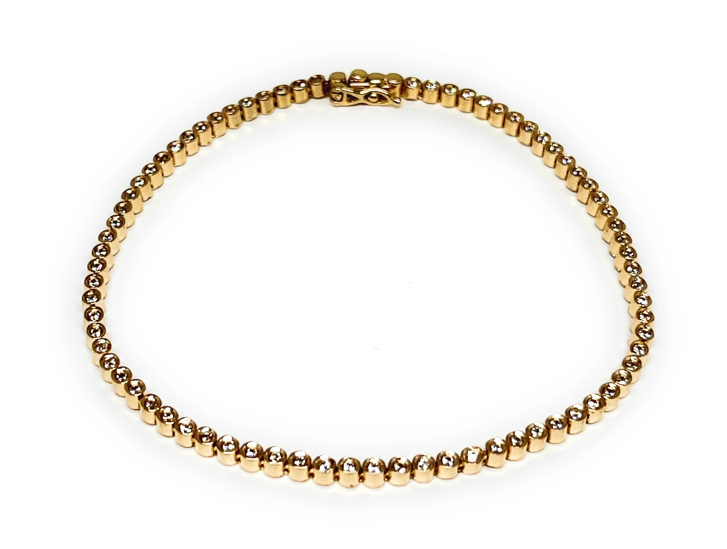 10k Solid Gold Tennis CZ Brracelet 7 INCH 2.25mm (5,2g) (FC) - Image 3