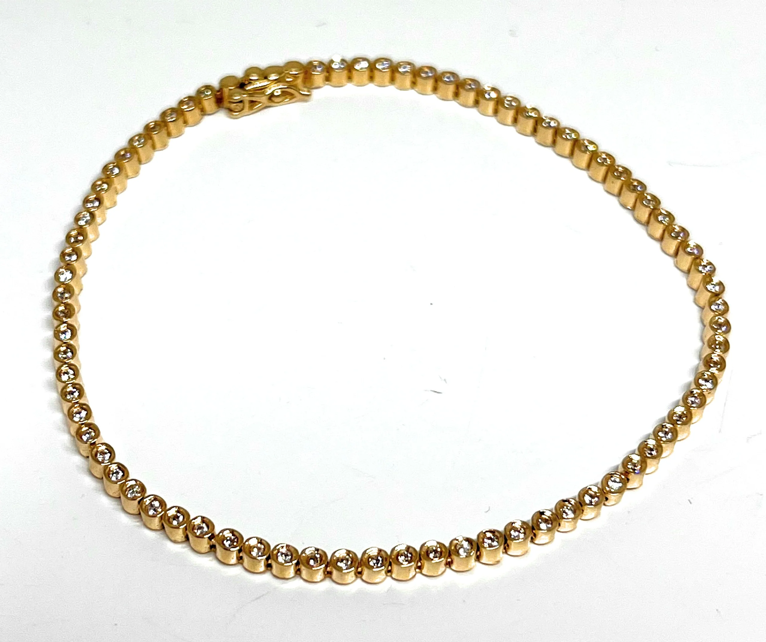 10k Solid Gold Tennis CZ Brracelet 7 INCH 2.25mm (5,2g) (FC) - Image 4