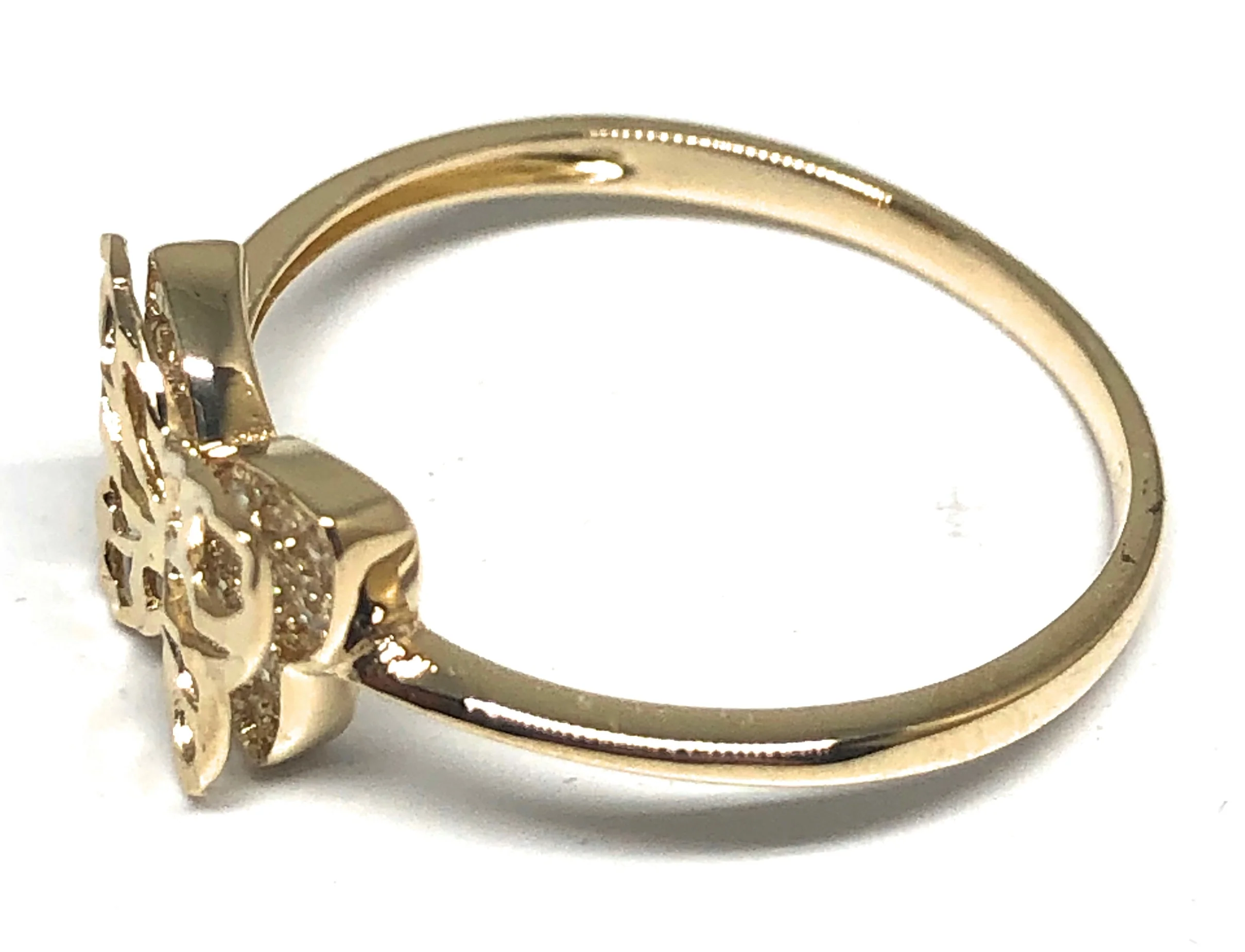 10k Solid Gold Yellow CZ Butterfly Ring (FC 61) - Image 2