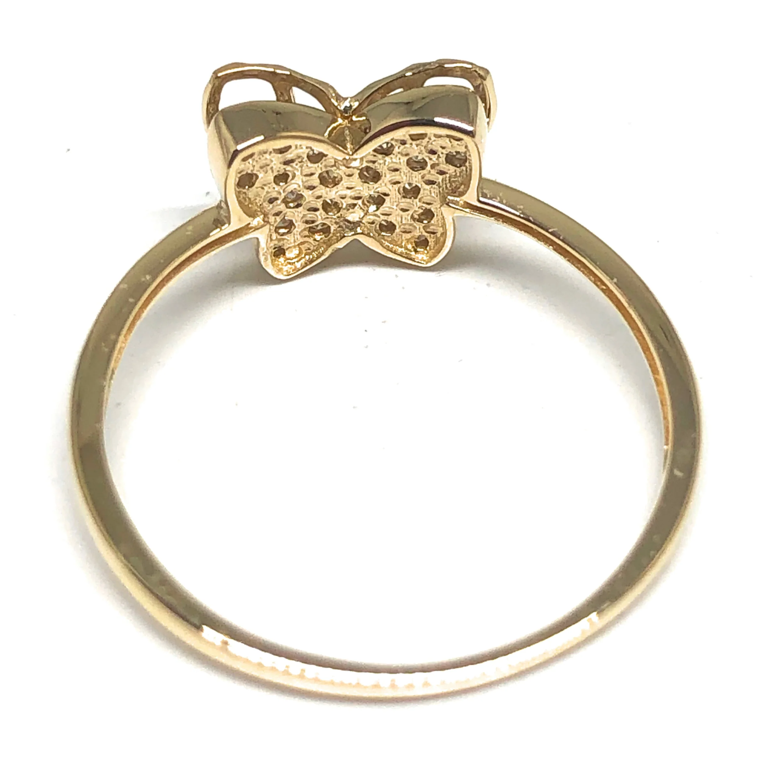 10k Solid Gold Yellow CZ Butterfly Ring (FC 61) - Image 3