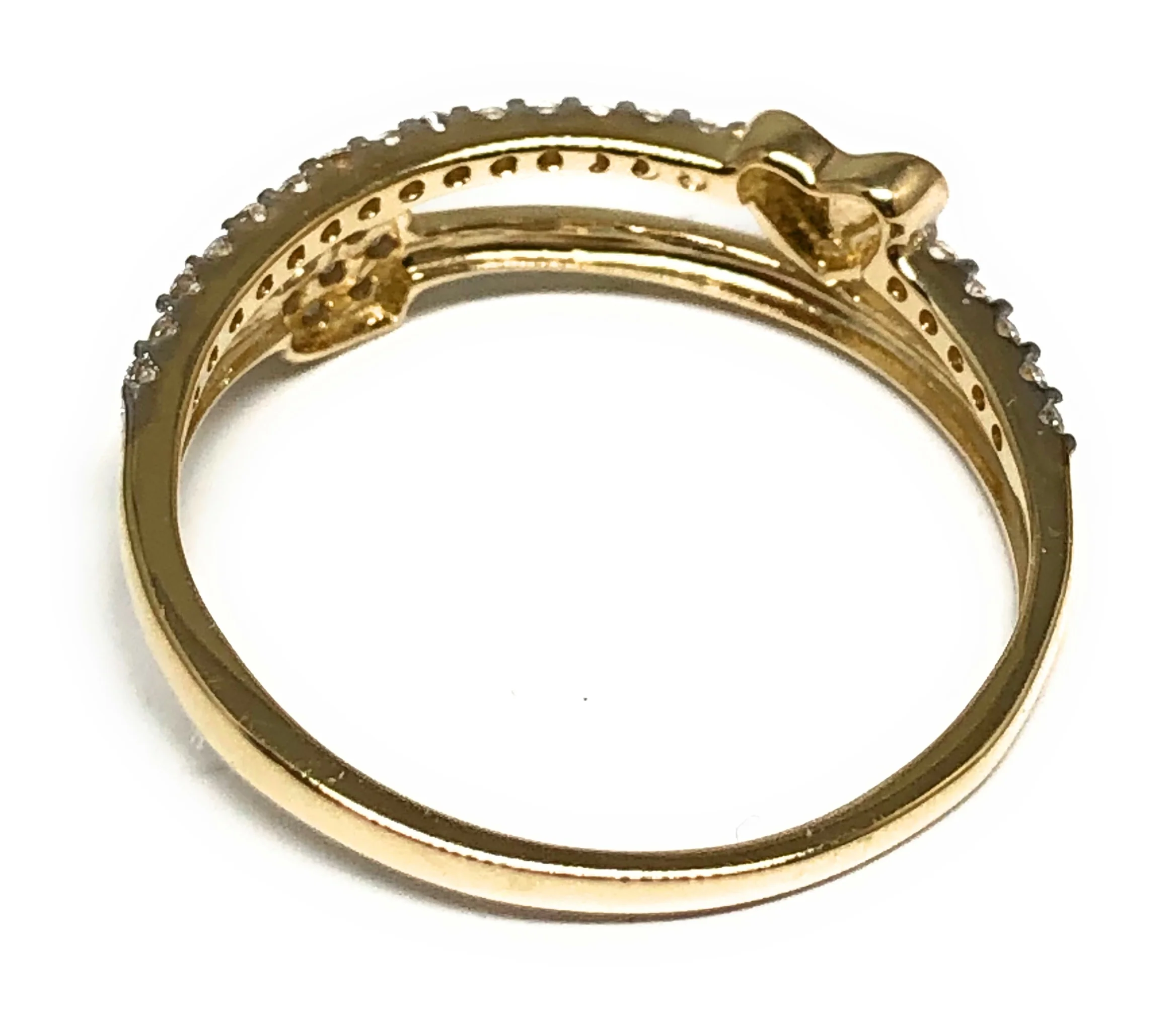 10k Solid Gold Tri-Color CZ Heart Ring (FC 65) - Image 3