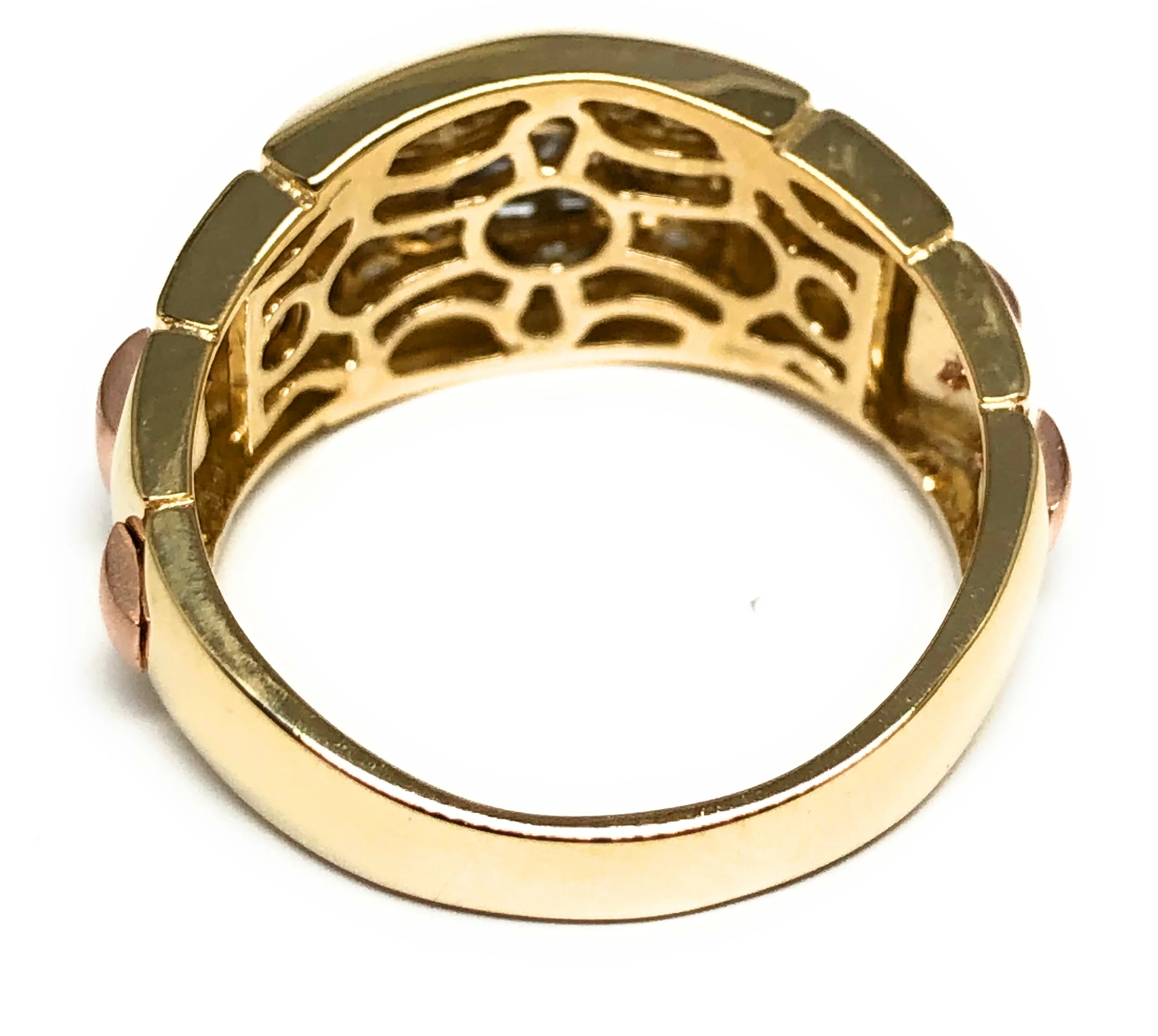 10k Solid Gold Tri-Color CZ PUFFED OUT Ring (7.0g) (FC 129) - Image 3