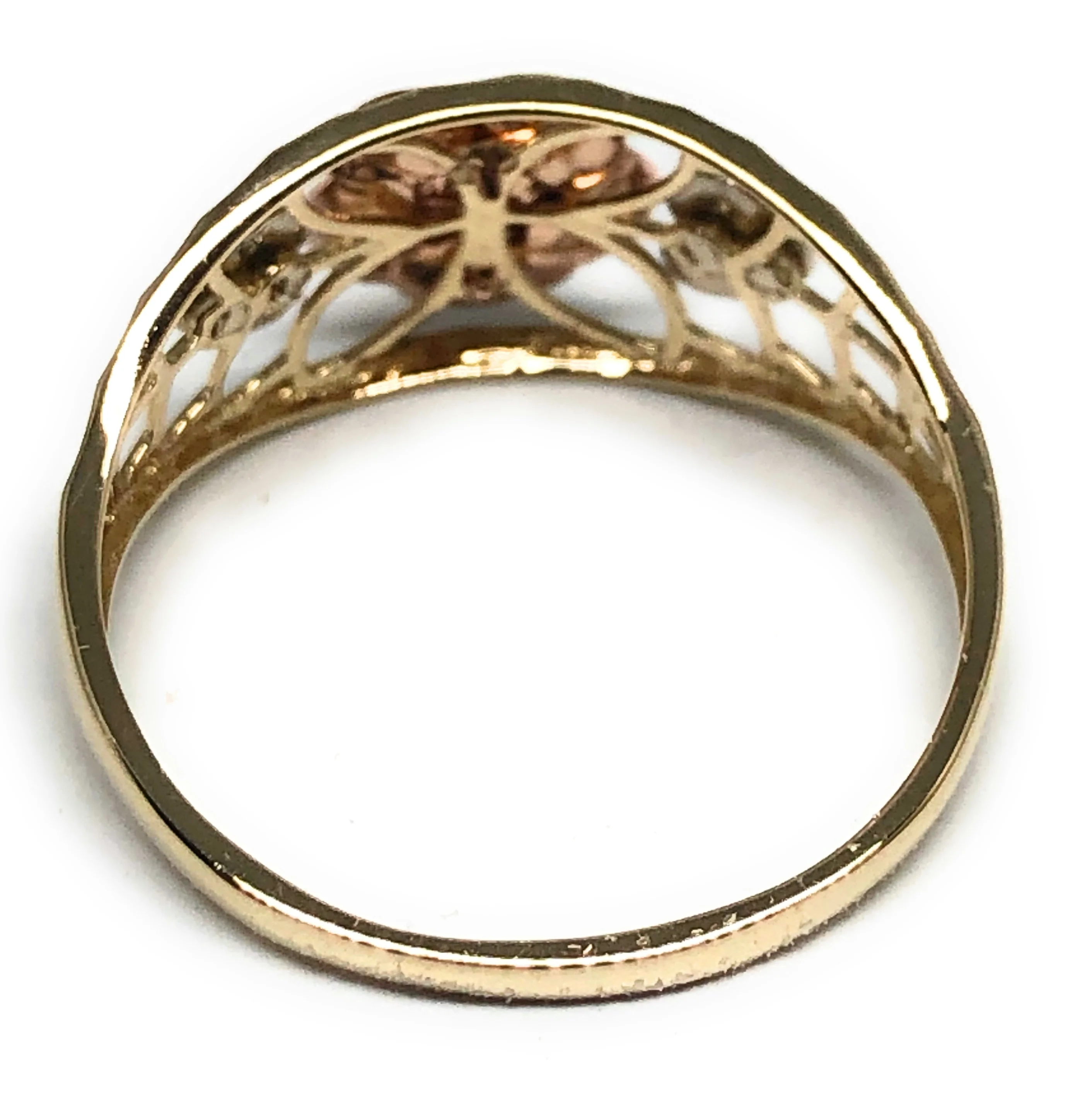 10k Solid Gold Tri-Color Gold Flower Ring (FC 46) - Image 3