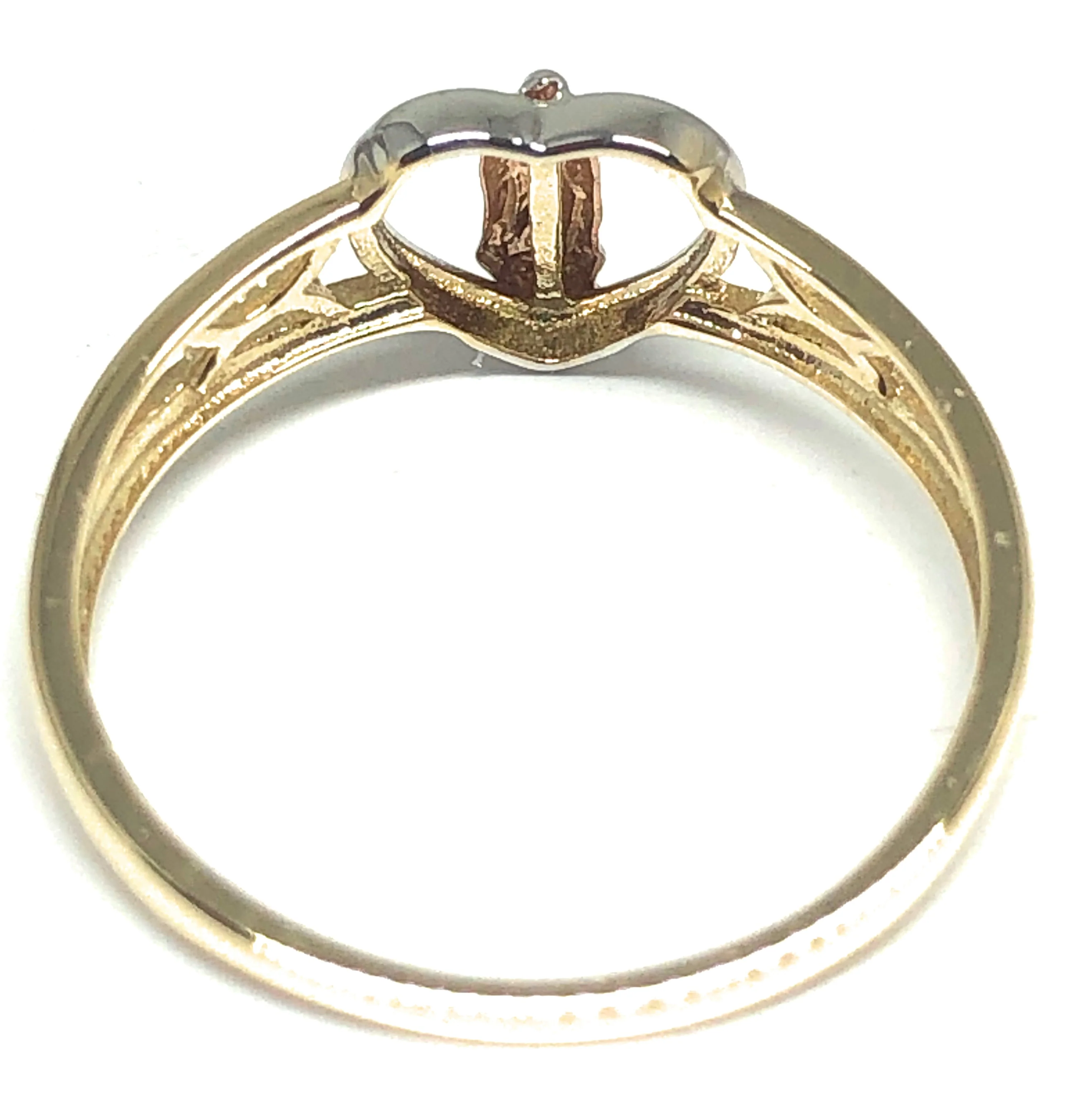 10k Solid Gold Tri-Color Gold Virrgin Mary Heart Ring (FC 30) - Image 3