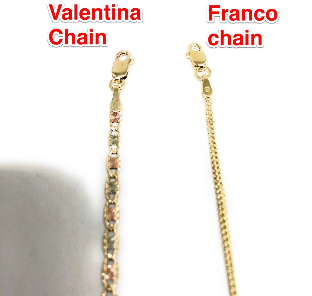 10k Solid Gold Tri-Color Jesus Caravaca Angel Crucifix Cross with Chain - Image 3
