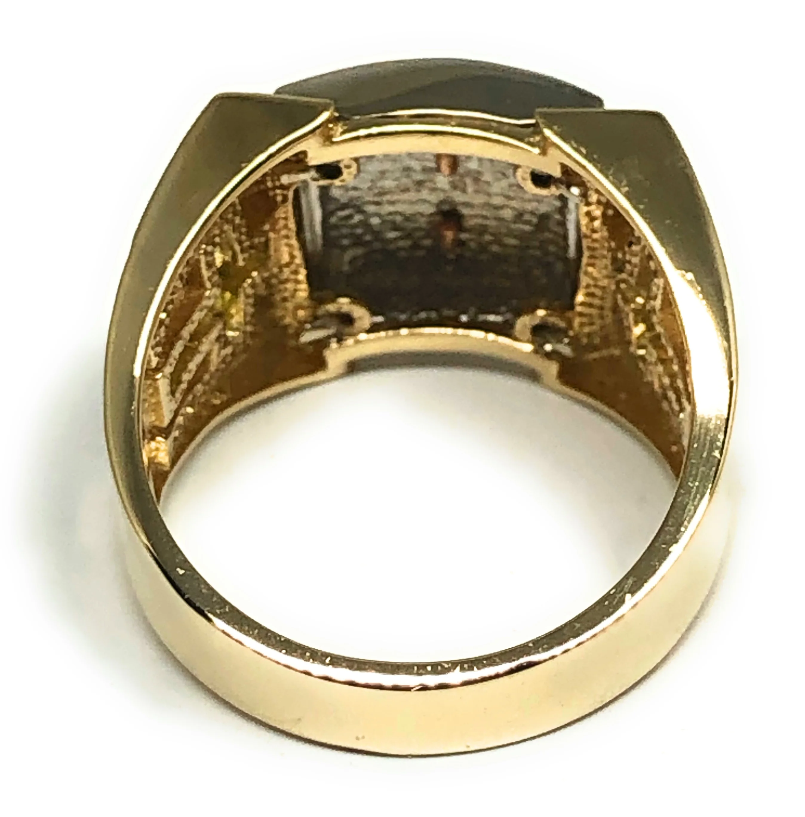 10k Solid Gold Tri-Color Jesus Crucifix Ring (9.1g) (FC 128) - Image 2