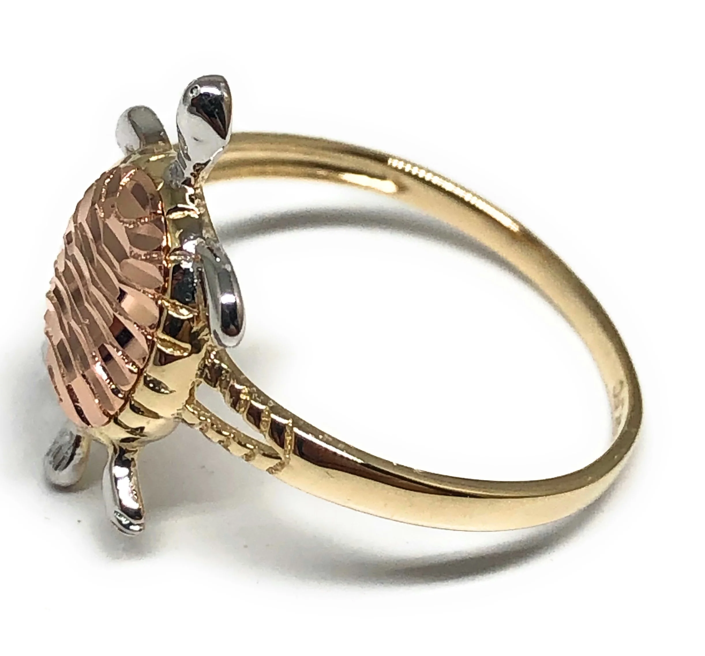 10k Solid Gold Tri-Color Turtle Ring (FC 87) - Image 2