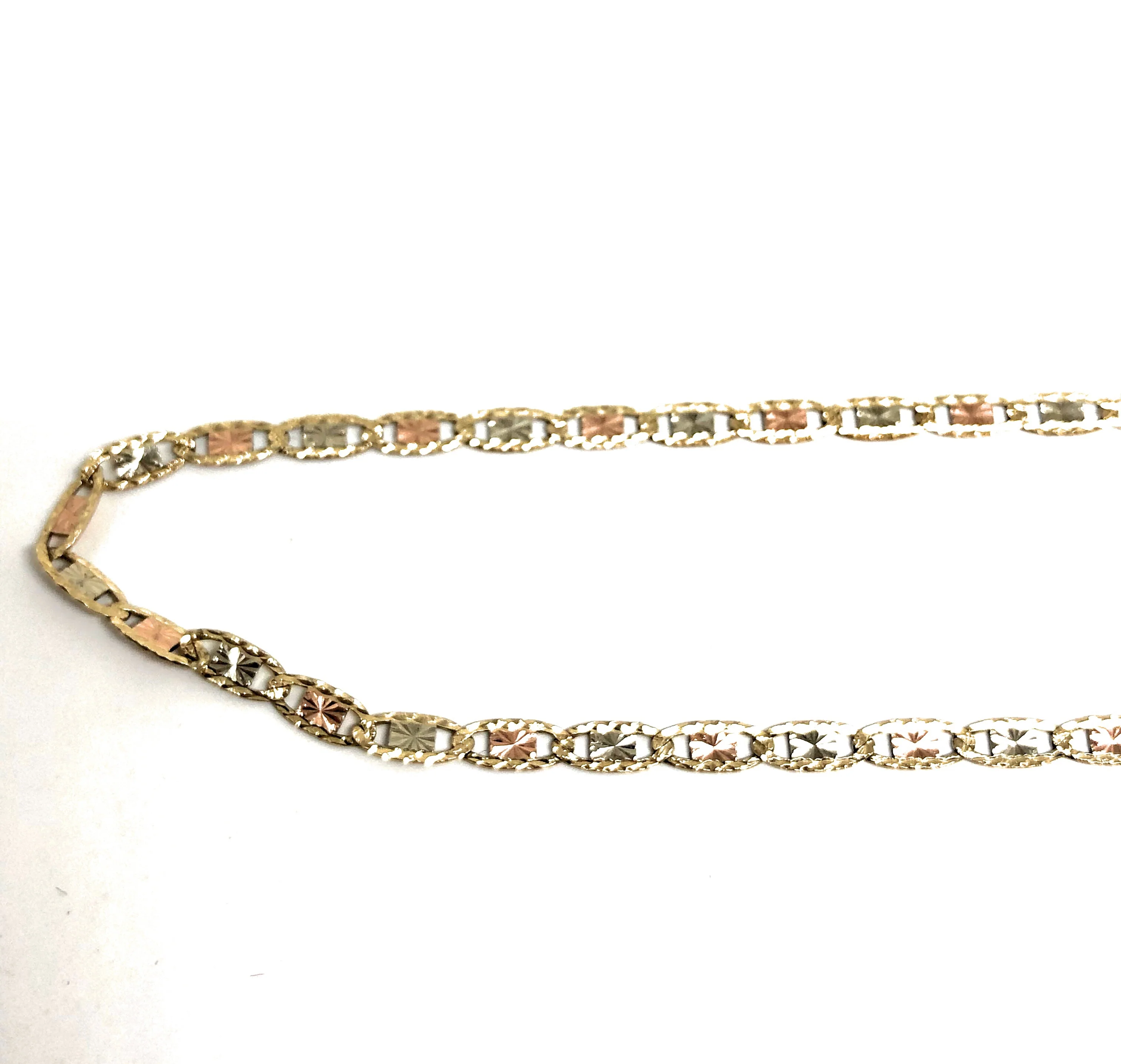 10k Solid Gold Tri-Color Valentina Chain 16 - 24 inch 2.1mm (Full Solid Style) - Image 3