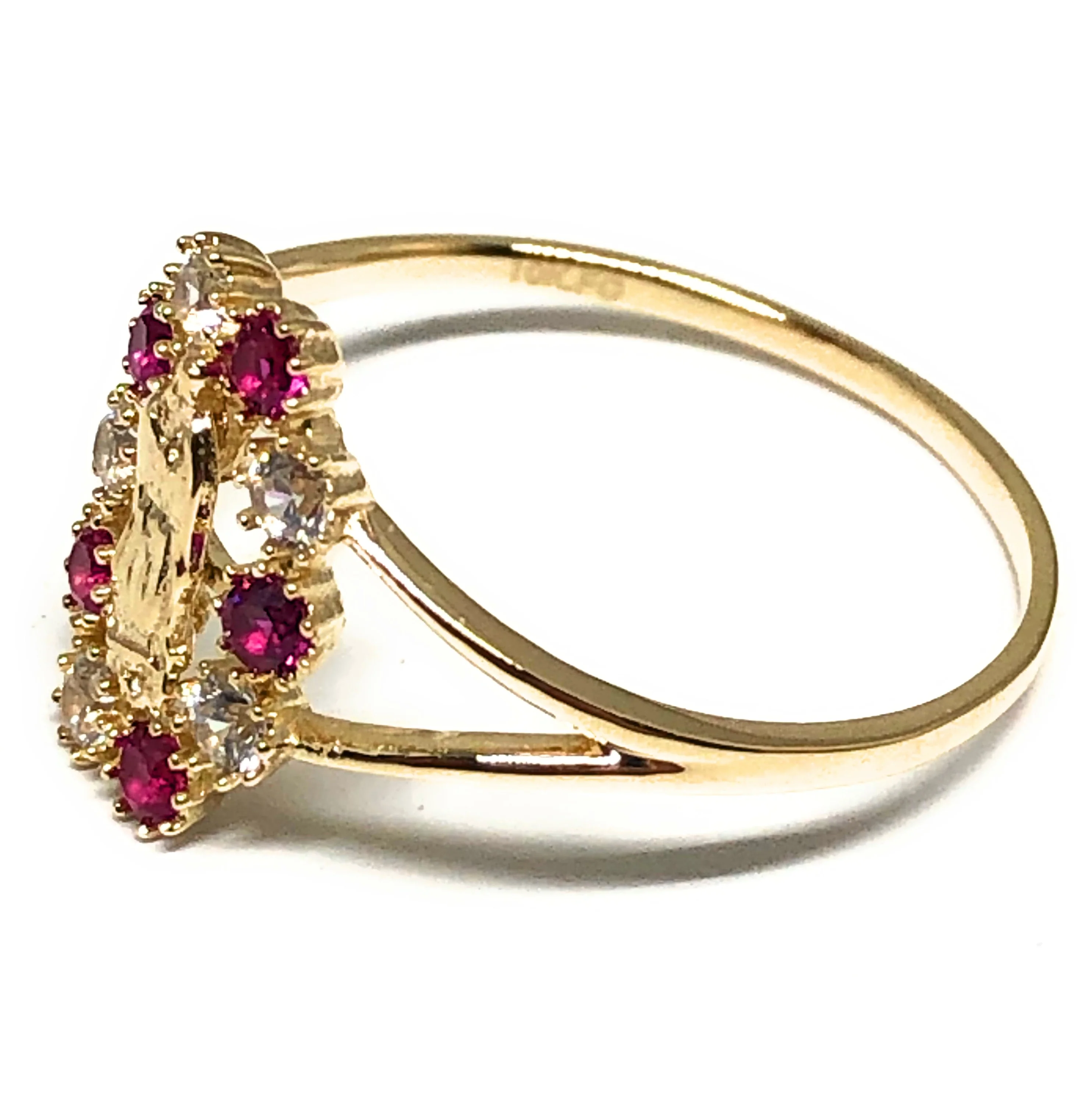 10k Solid Gold Yellow Virrgin Mary CZ Ring (FC 09) - Image 3