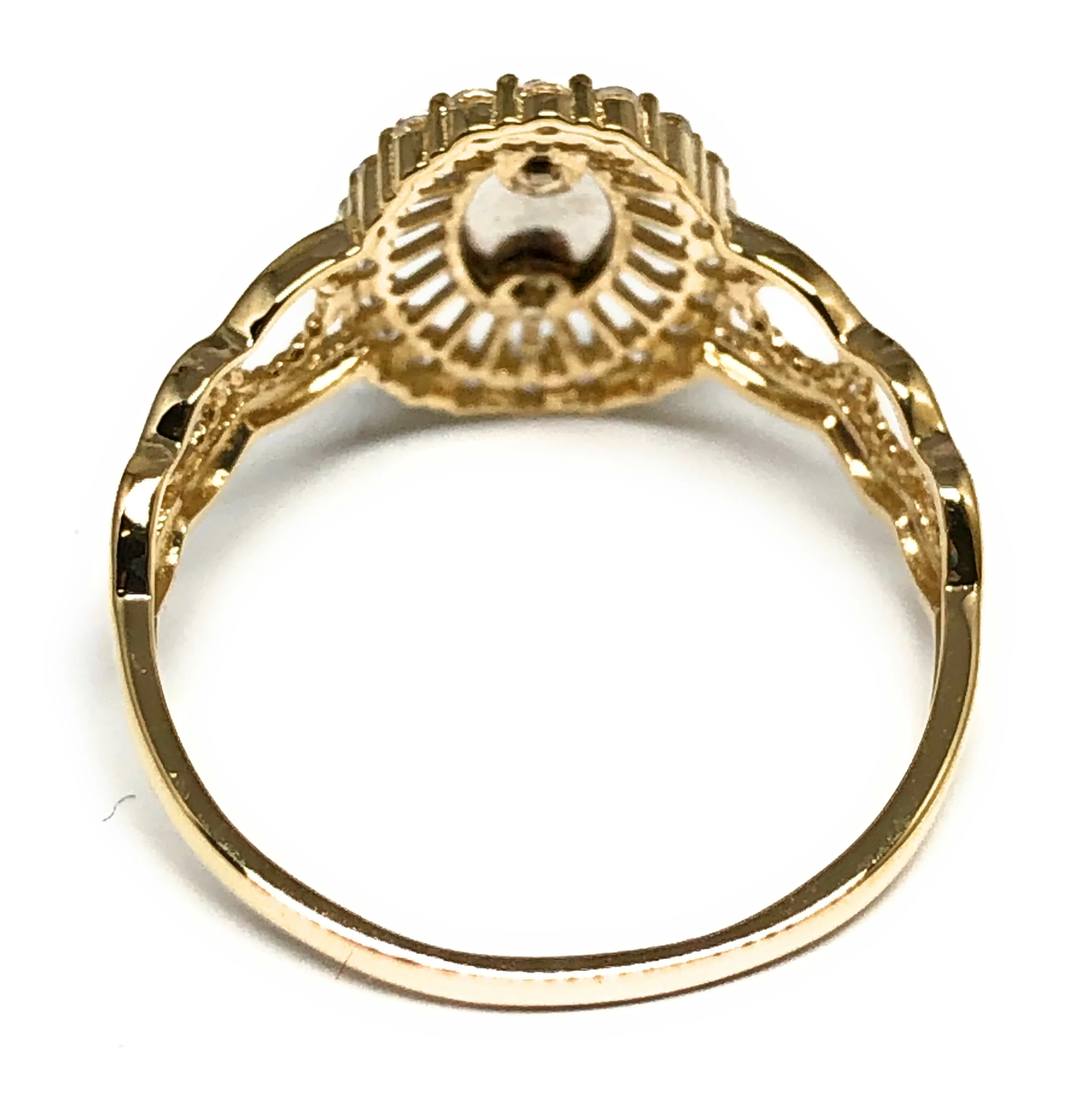 10k Solid Gold Tri-Color Virrgin Mary CZ Ring (FC 11) - Image 3