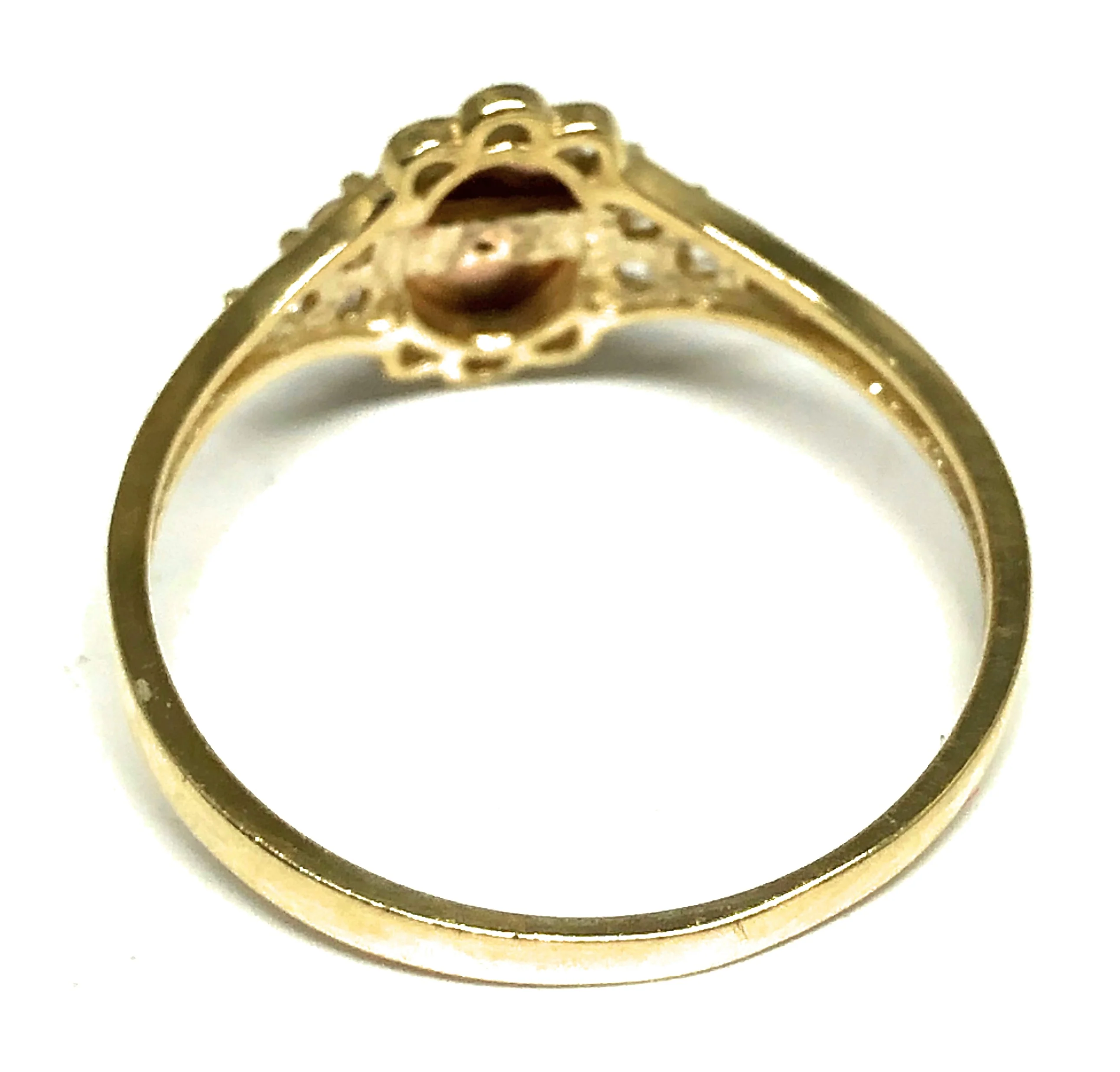 10k Solid Gold Tri-Color Virrgin Mary CZ Ring - Image 3
