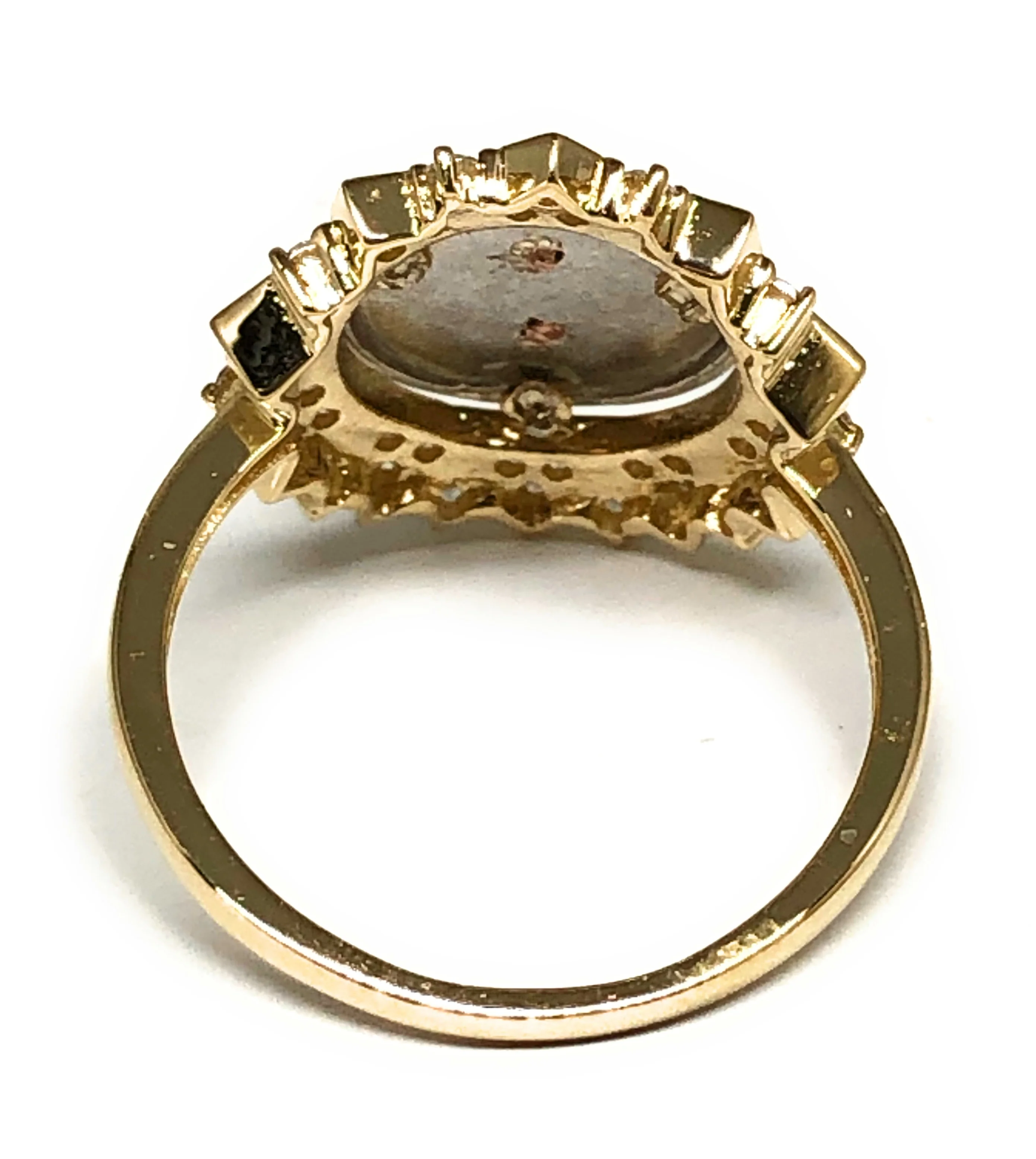 10k Solid Gold Tri-Color Virrgin Mary CZ Ring (FC 15) - Image 3