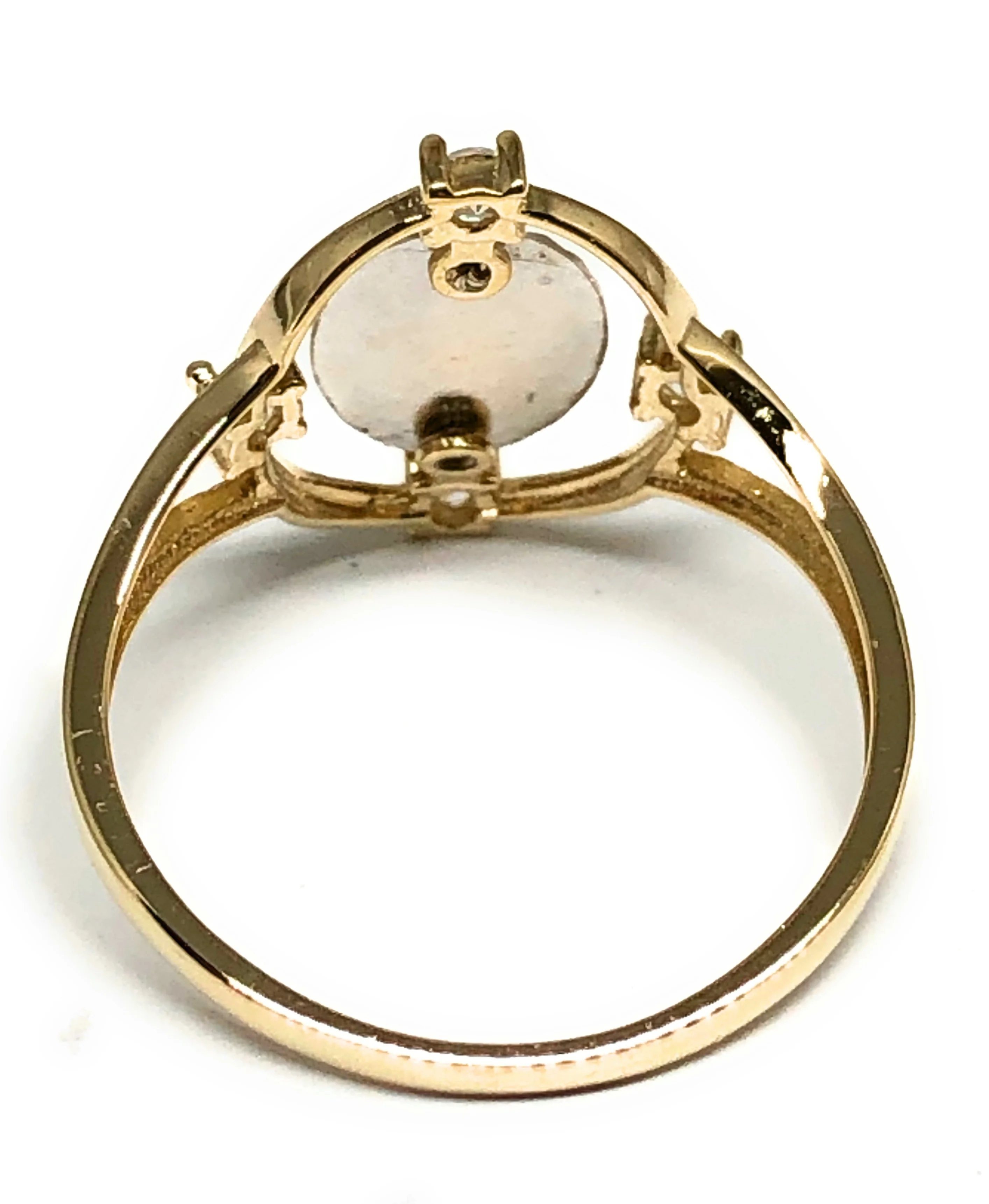 10k Solid Gold Tri-Color Virrgin Mary CZ Ring (FC 19) - Image 3