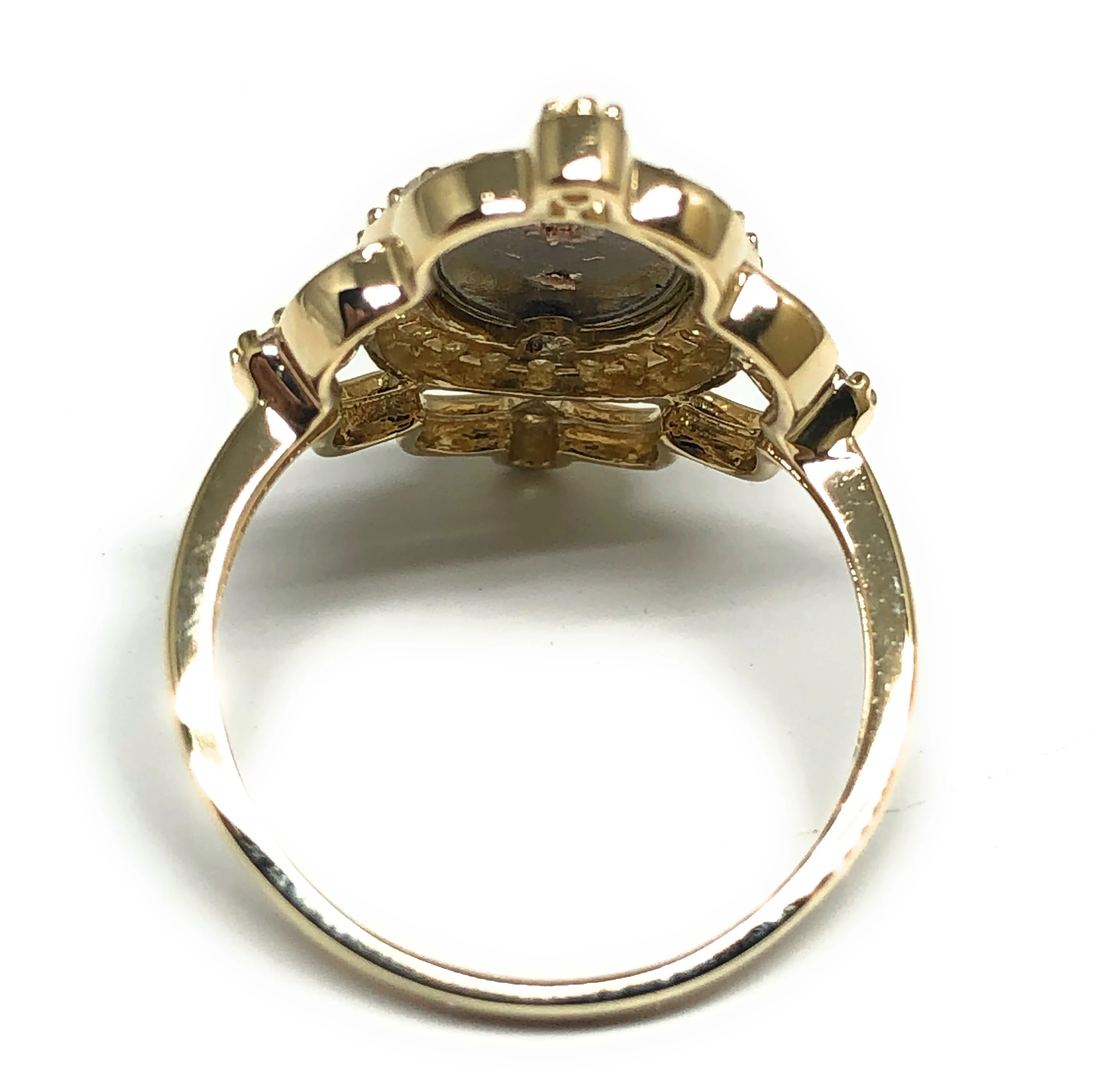 10k Solid Gold Tri-Color Virrgin Mary CZ Ring (FC 28) - Image 3