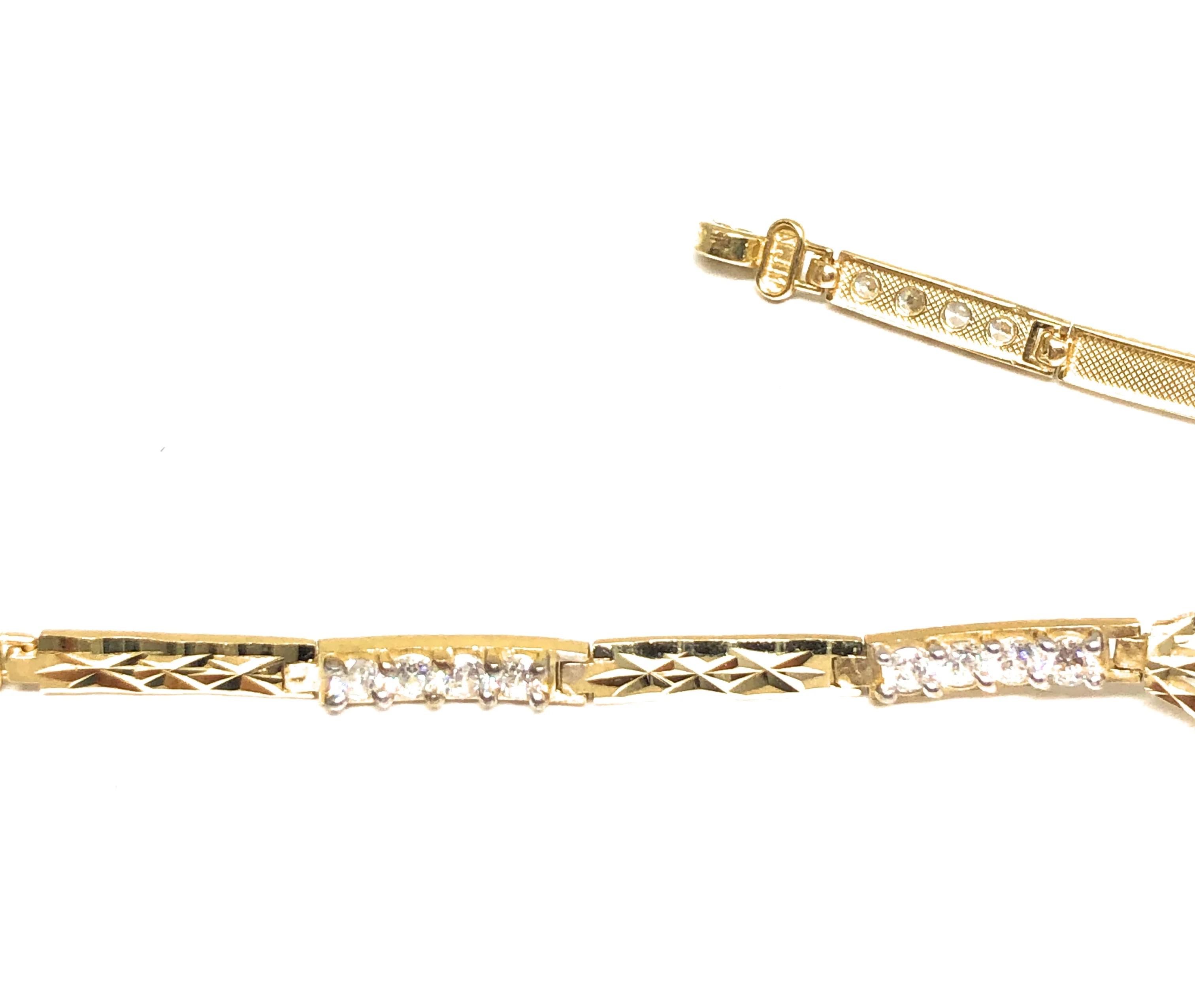 10k Solid Gold Tri-Color Virrgin Mary Filigran CZ Brracelet 7 inch Virrgen Guadalupe - Image 4