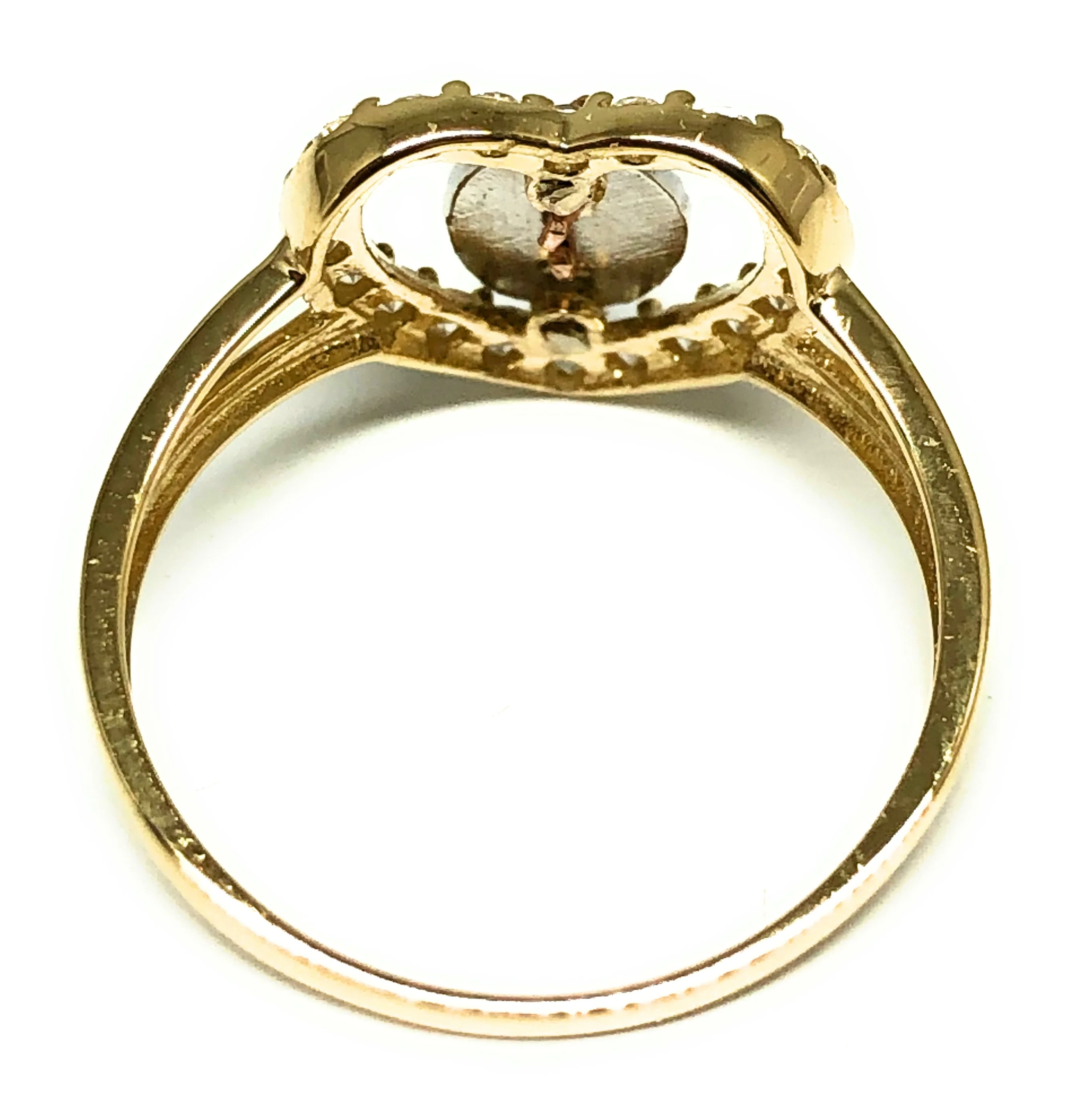 10k Solid Gold Tri-Color Virrgin Mary Heart CZ Ring (FC 22) - Image 2